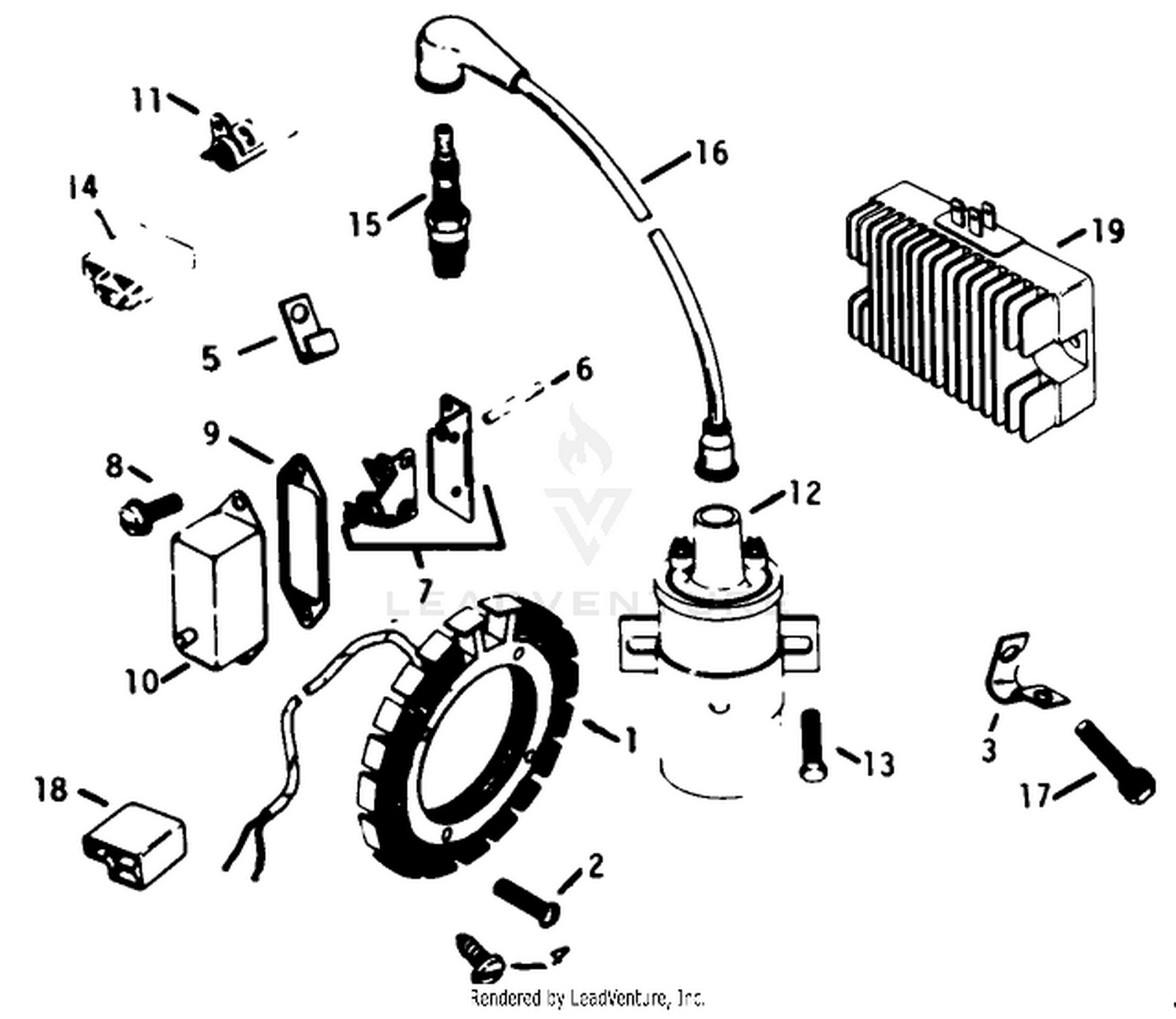 Ignition-Engine Assembly-Kohler Model K-321s Spec. No. 60407