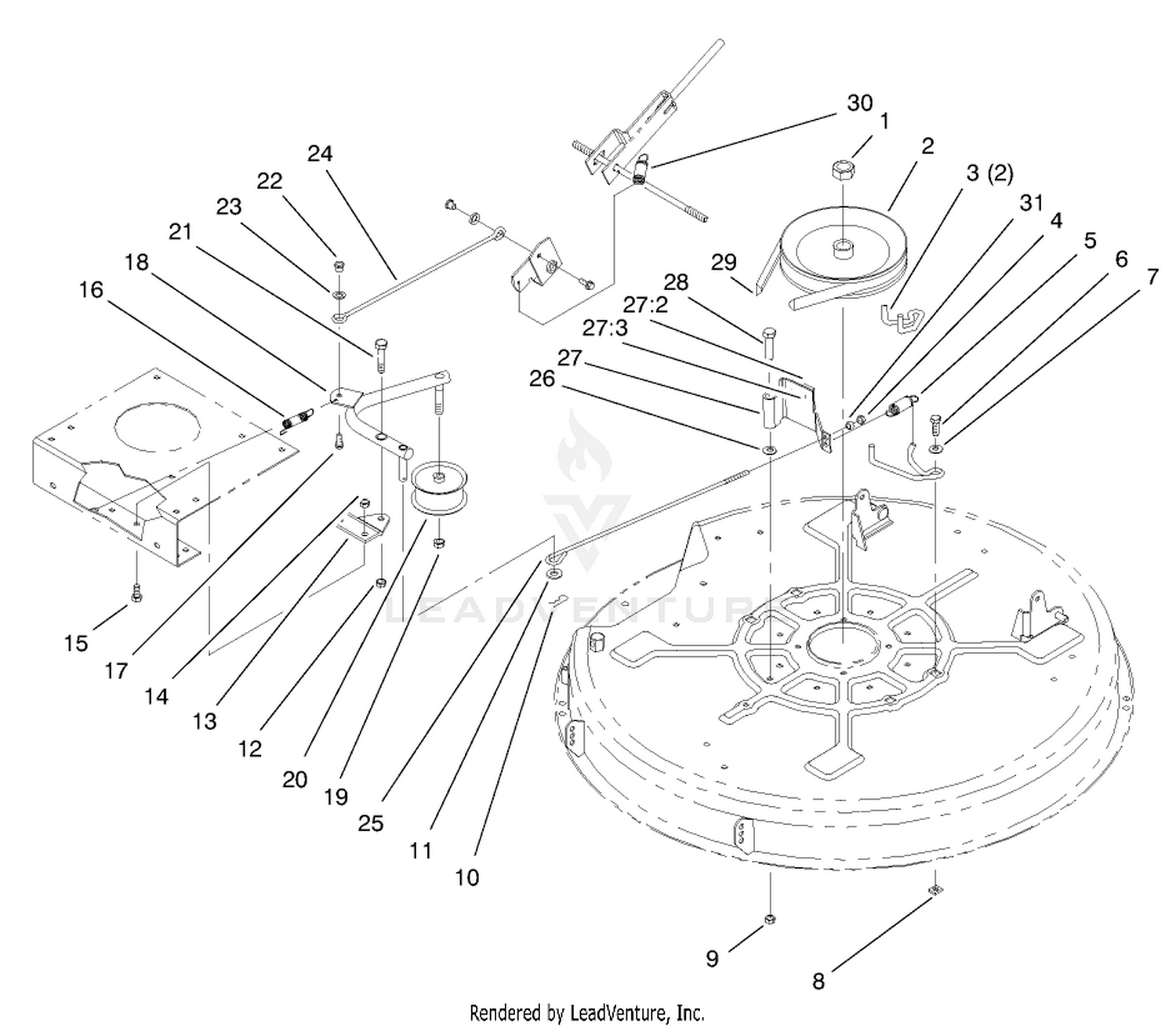 Pulley  Belt Assembly (32" Cutting Unit)