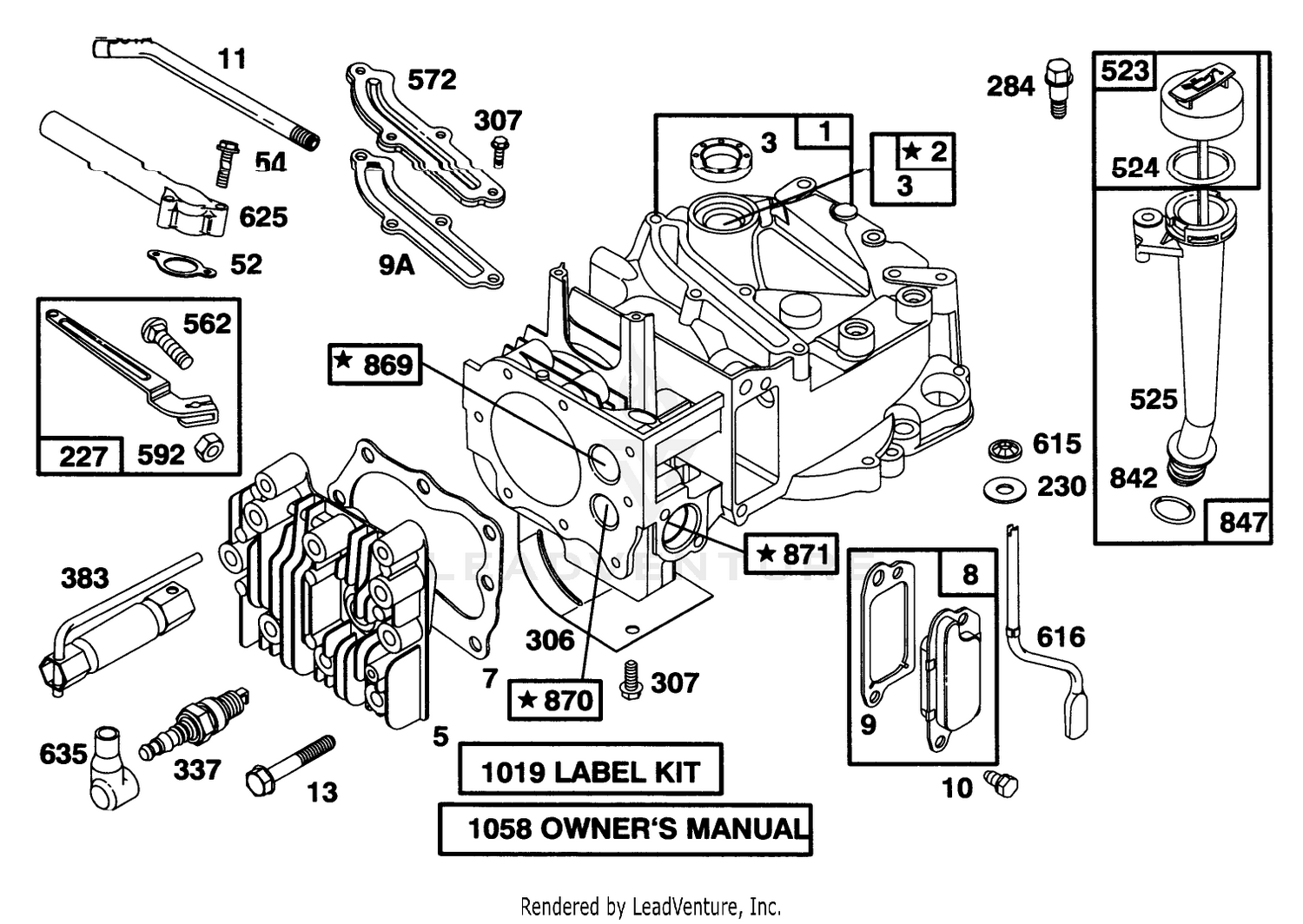 Engine Briggs  Stratton Model 128802-0615-01