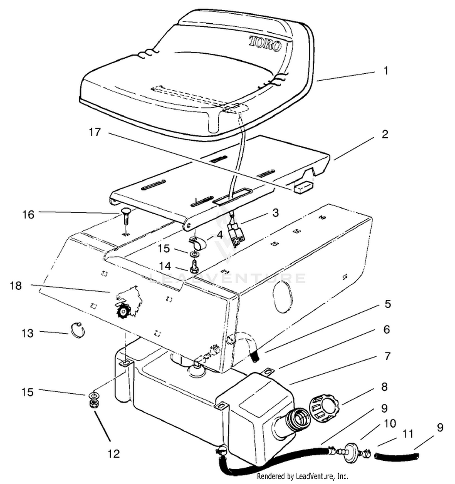 Seat  Gas Tank Assembly