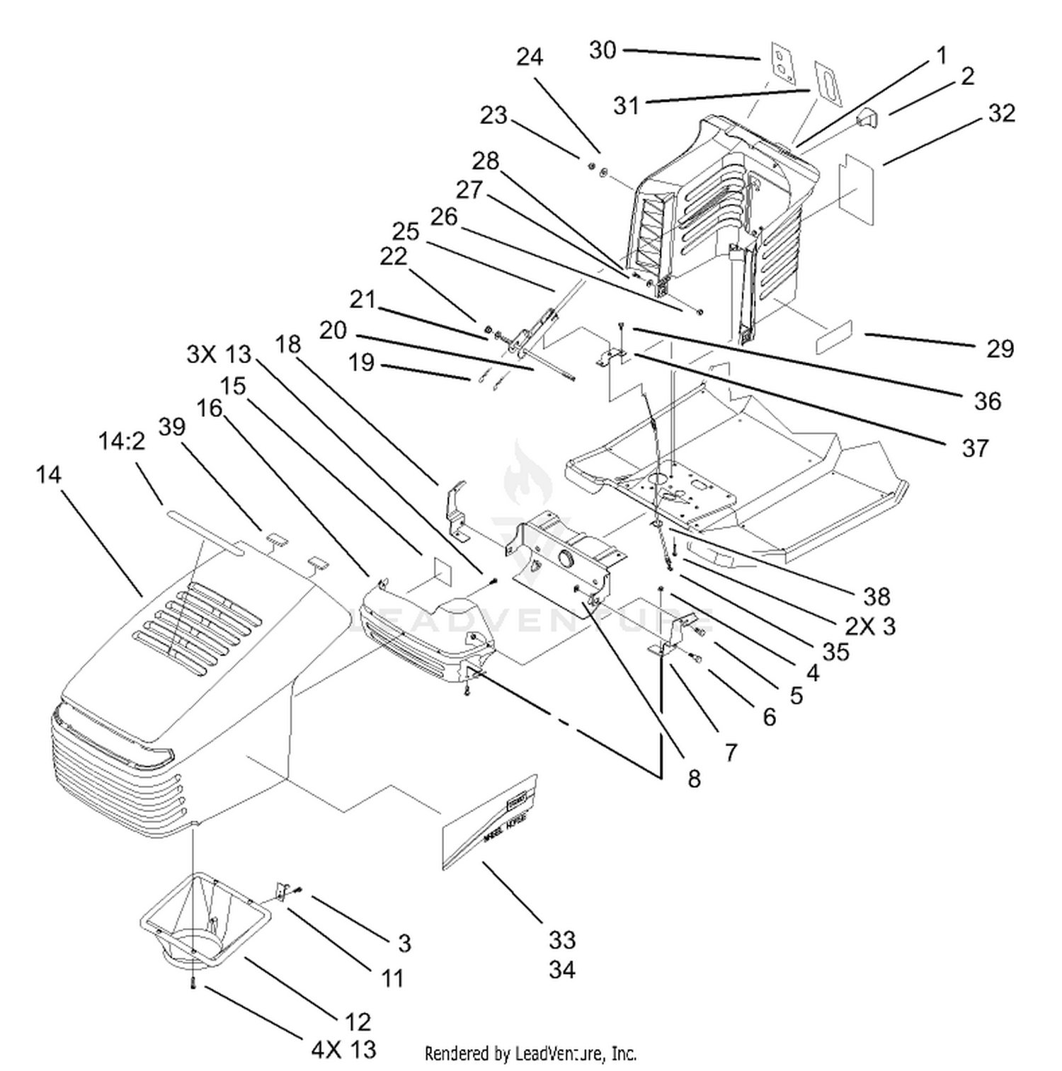 Hood and Tower Assembly