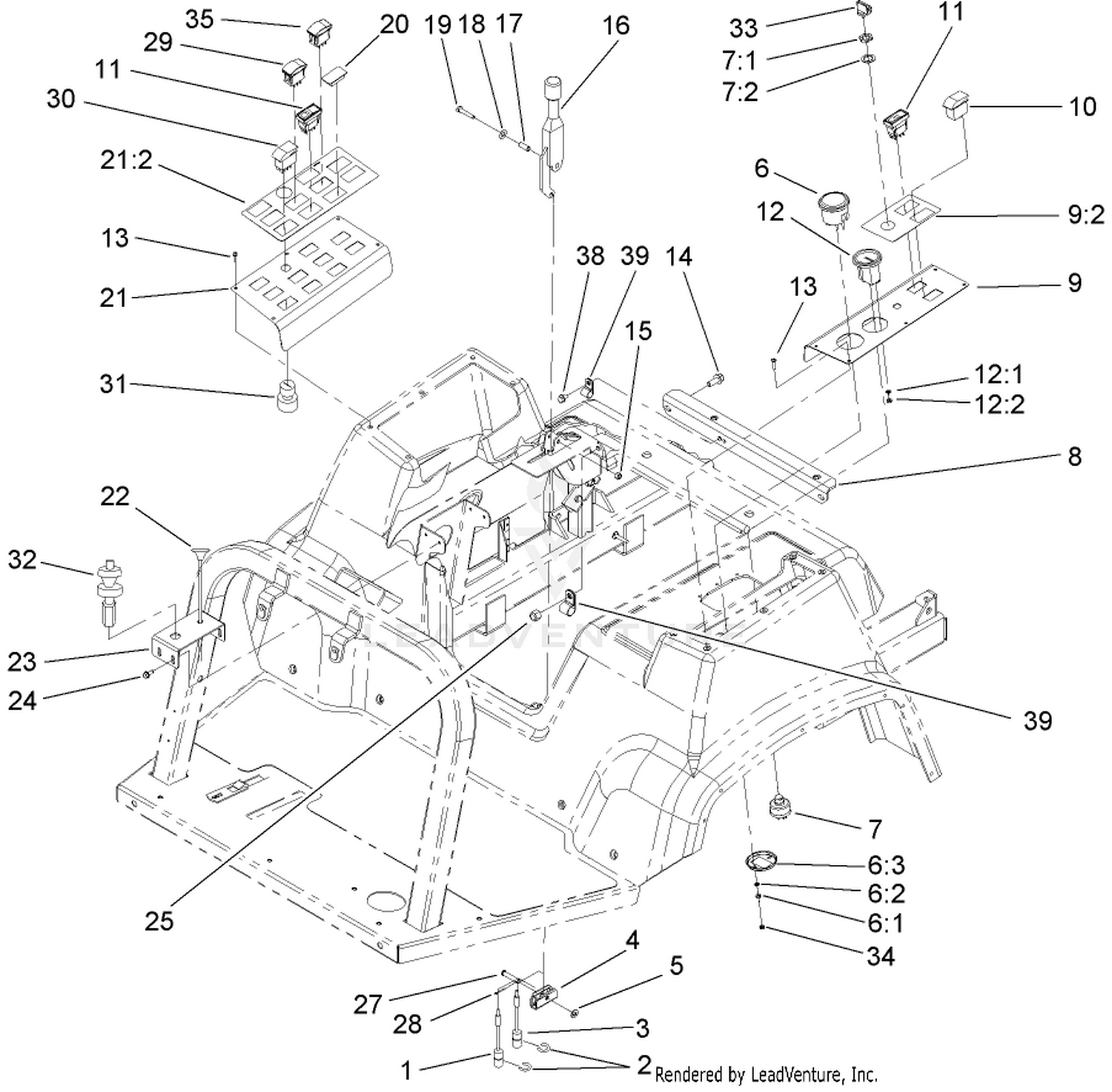 Parking Brake and Console Assembly