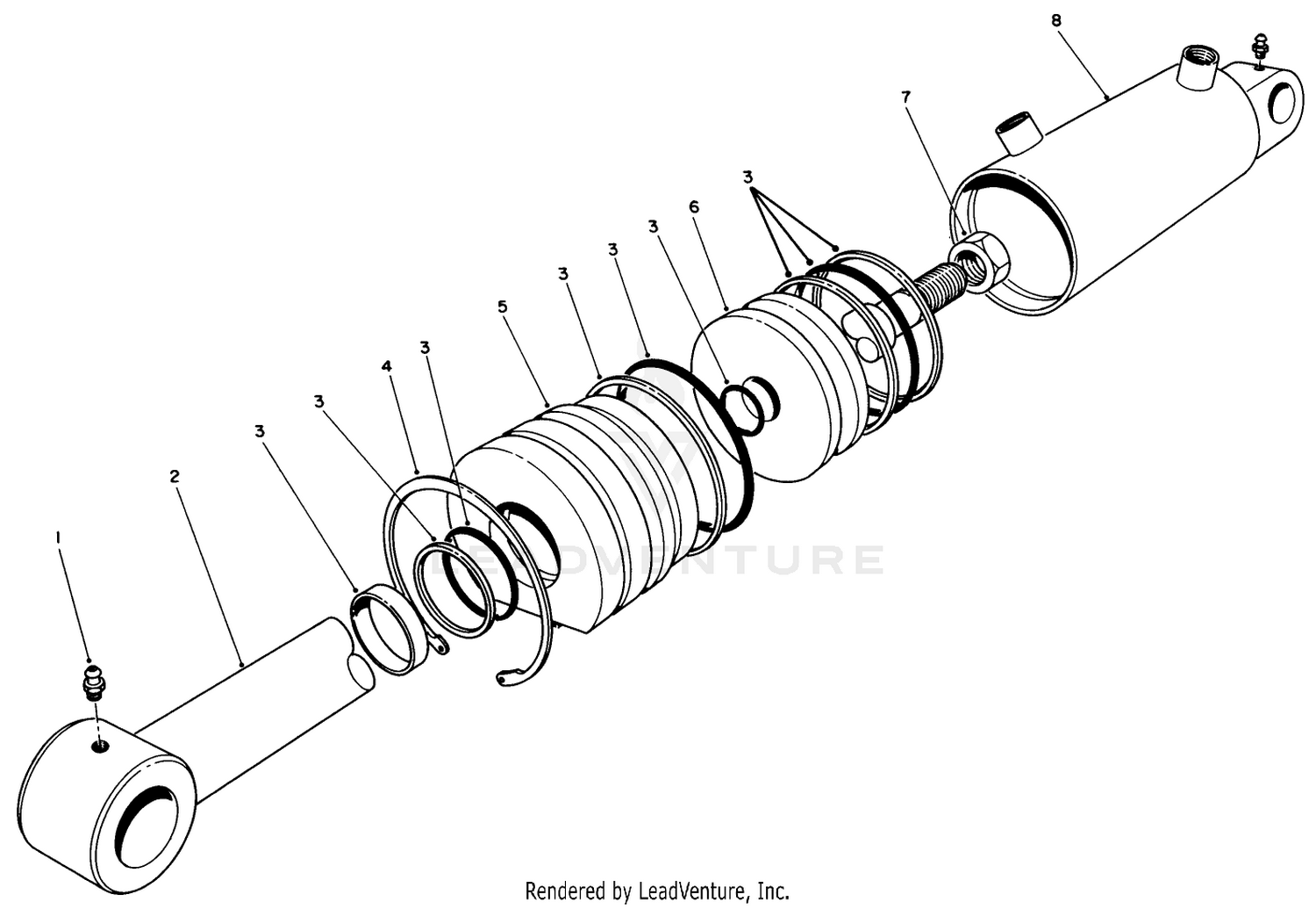 Hyd. Lift Cylinder No. 66-1250 (3" Bore)