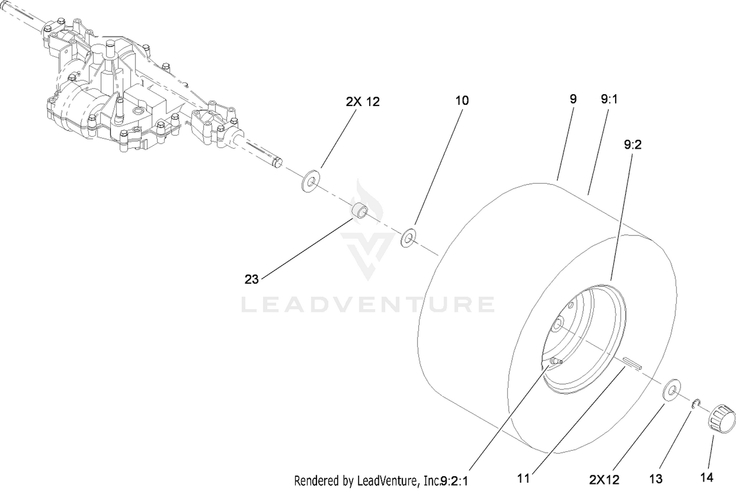 Rear Wheel and Tire Assembly
