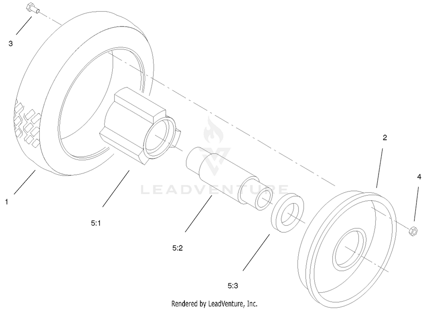 Front Wheel And Tire Assembly No. 53-7720