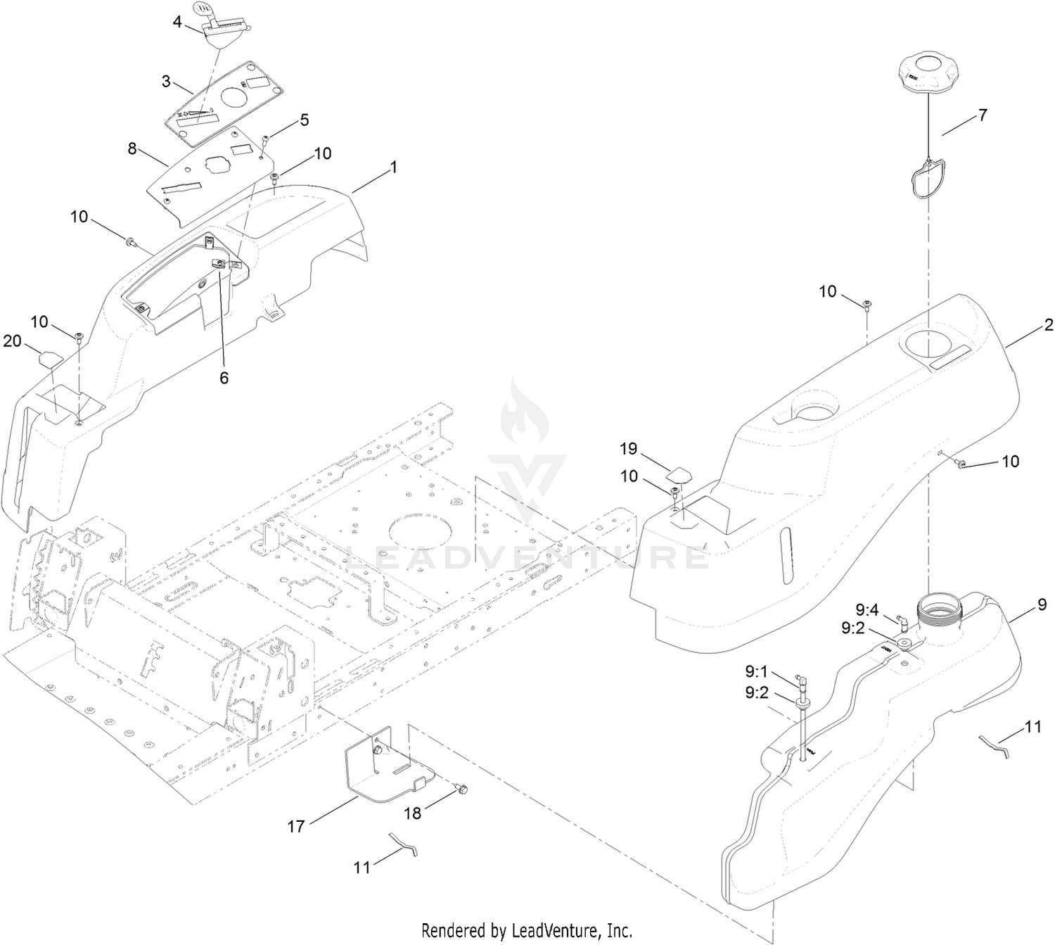 Body Styling and Fuel Tank Assembly
