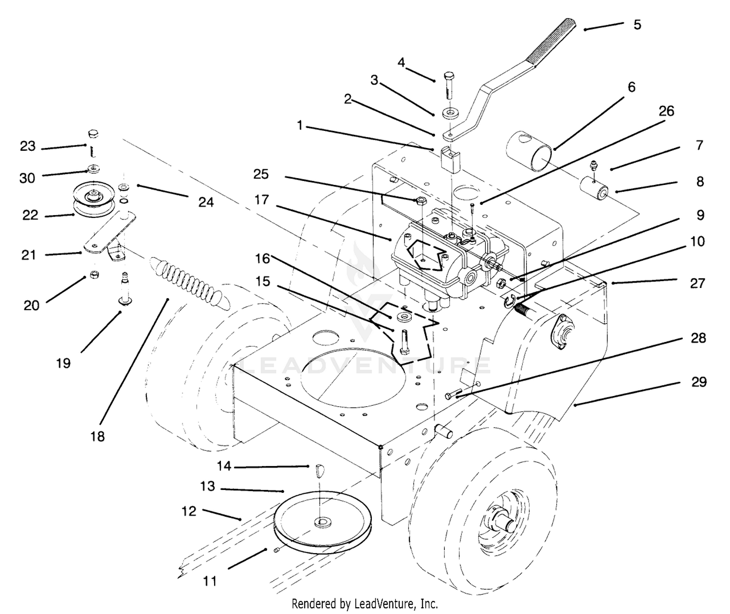 Transmission, Idler, Drive Pulleys  Drive Belt