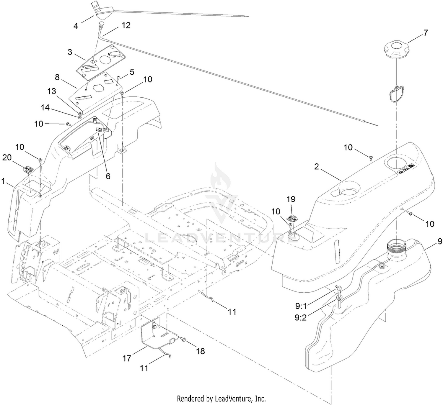 Body Styling and Fuel Tank Assembly