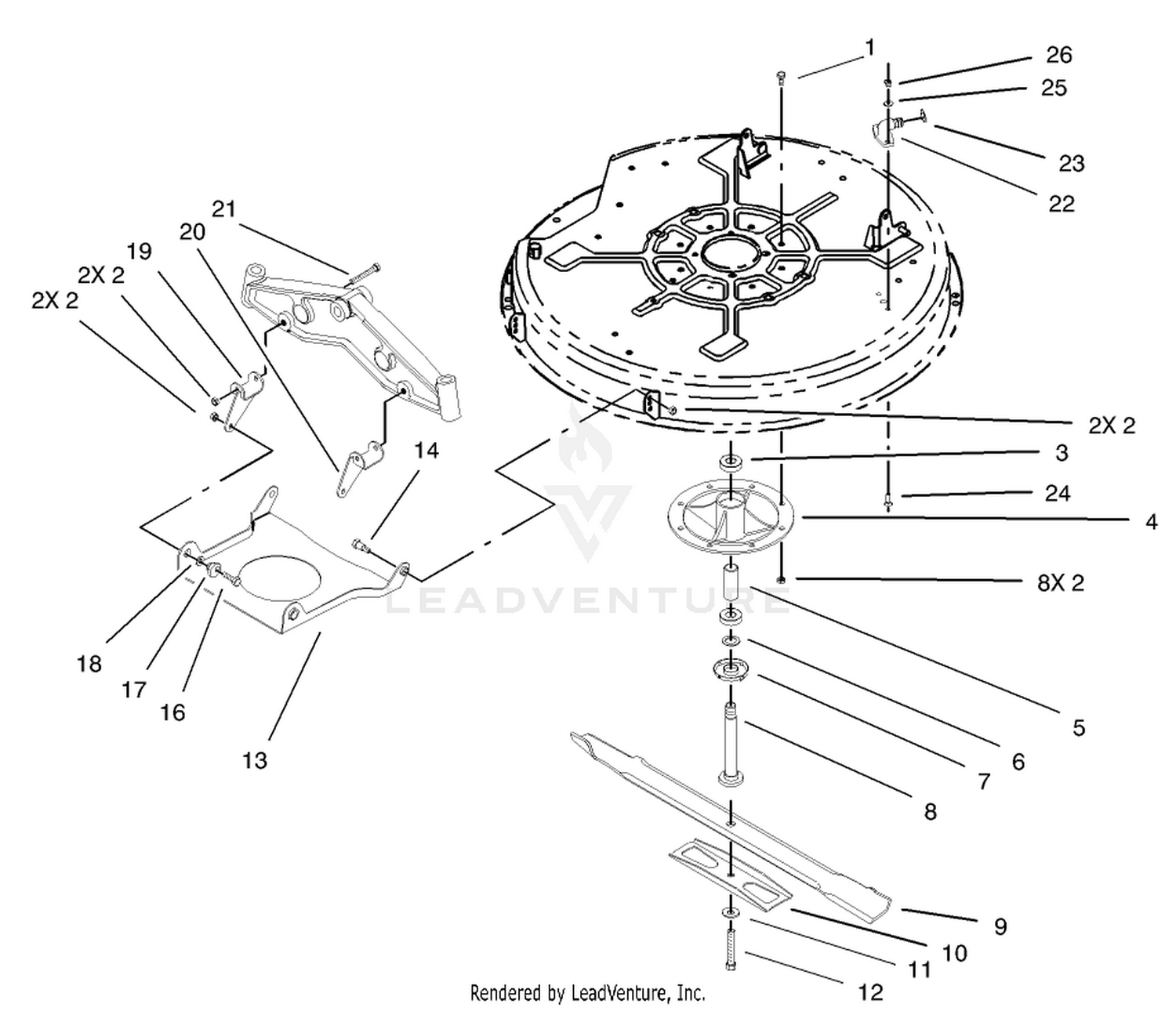 32in Deck Component Asembly