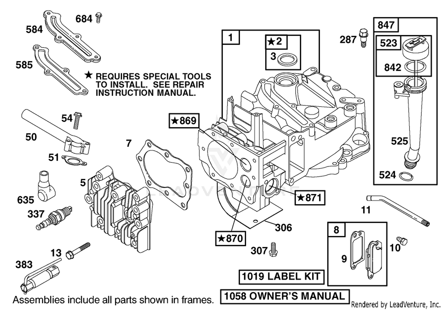 Cylinder And Cylinder Head Assembly Briggs And Stratton Model 12f802-1770-B1