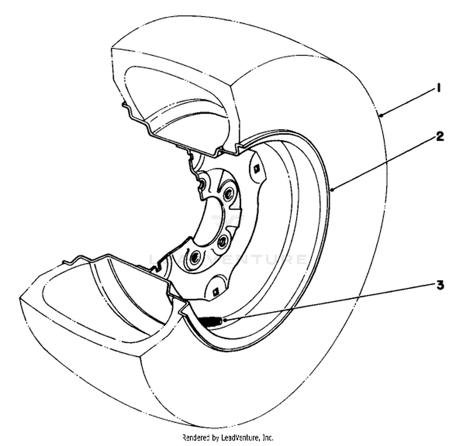 23 X 10.5 X 12 Tire  Wheel Assembly No. 62-7020* (optional)