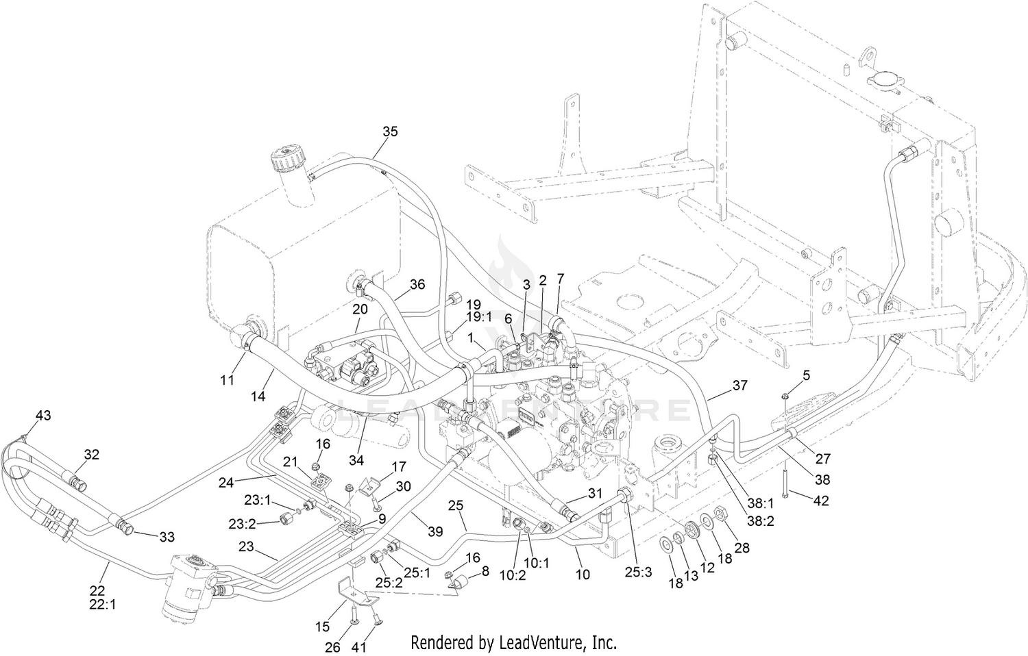 4 Wheel Drive Hydraulic Hose Assembly