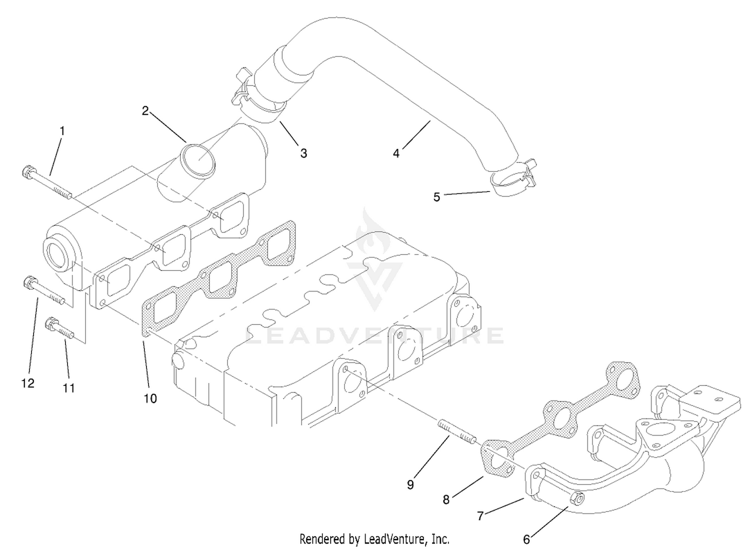 Exhaust Manifold and Gasket Assembly