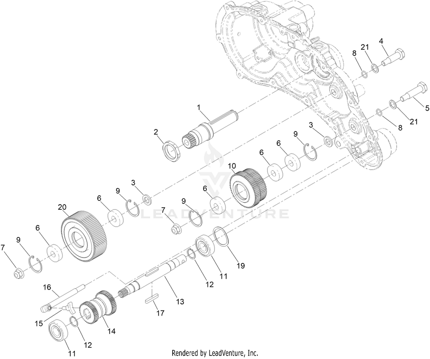 Transmission Gearbox Assembly No. 140-9324  Reel Drive Assembly