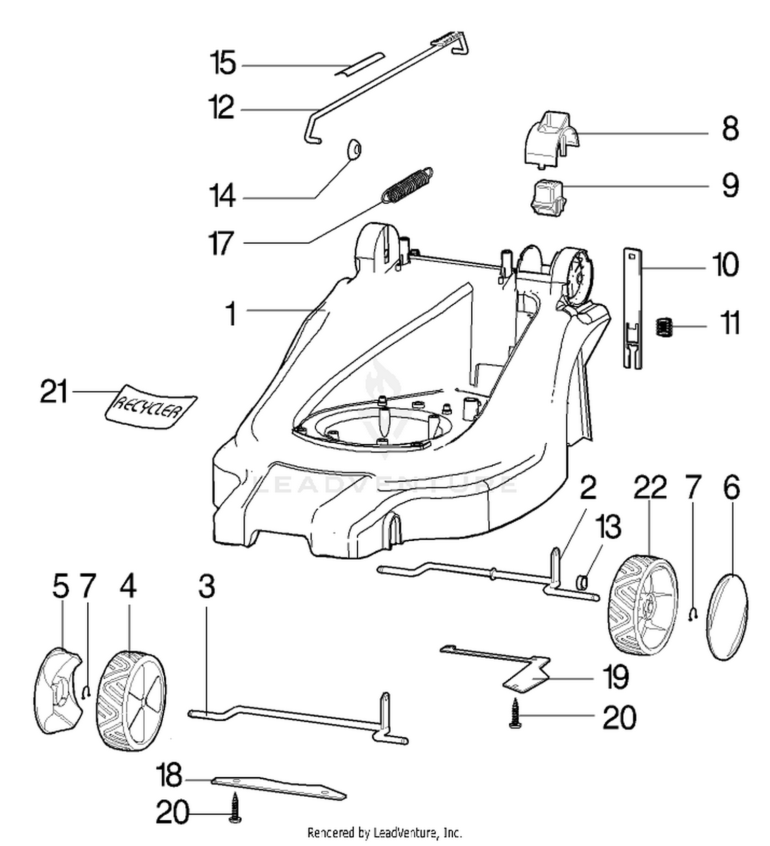 Chassis Parts Model-No. 21070, 21071  21072