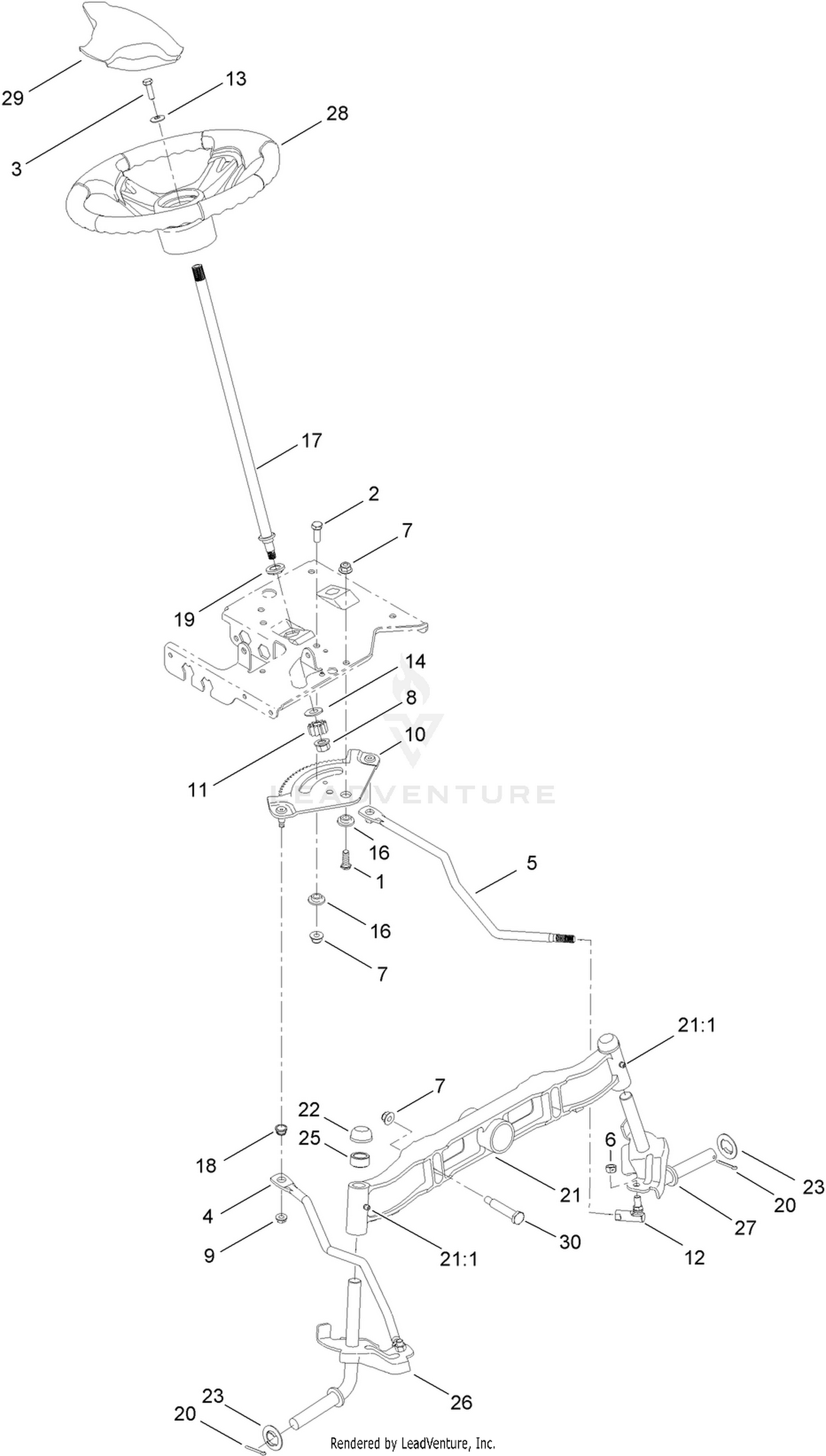 Steering and Front Axle Assembly