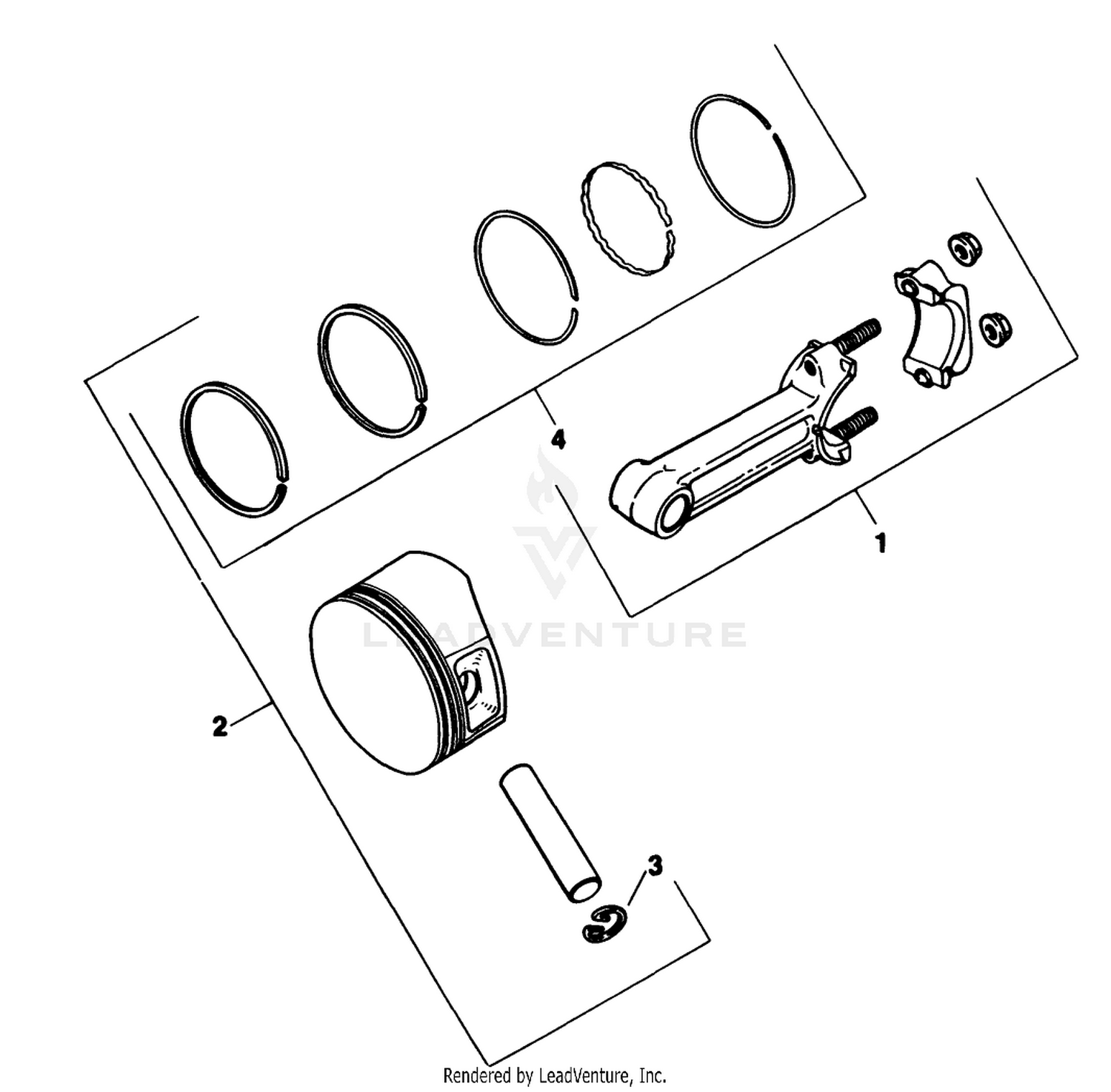 Piston  Rod-Engine Kohler Model No. M18qs-24657 (continued)