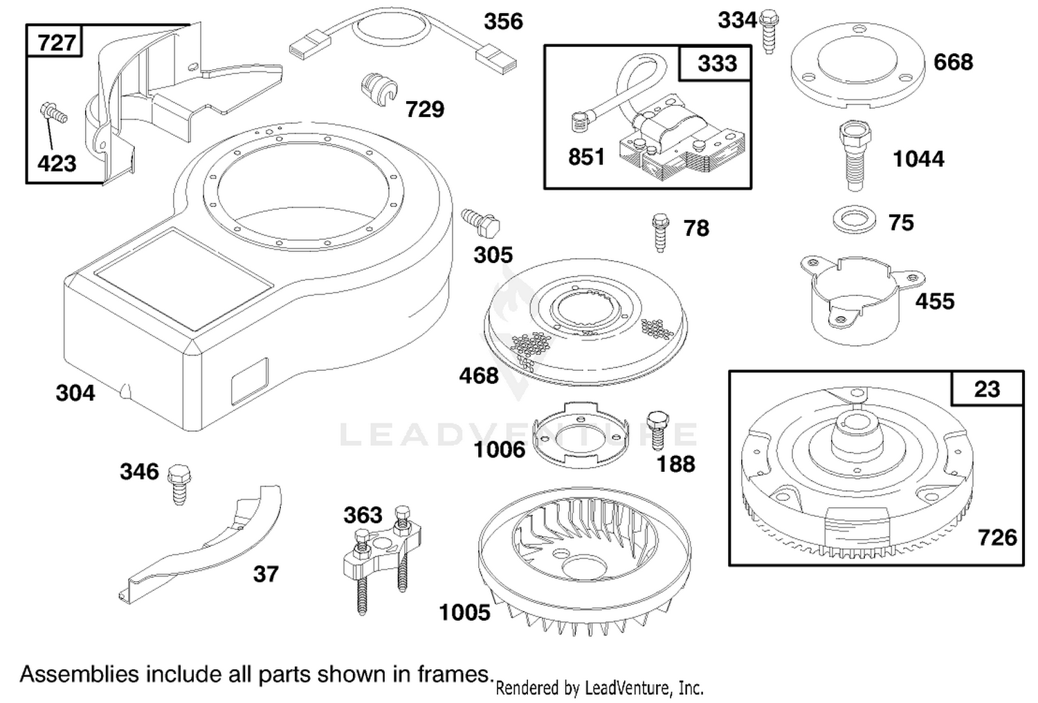 Engine Briggs  Stratton Model 283707-0156-01 6
