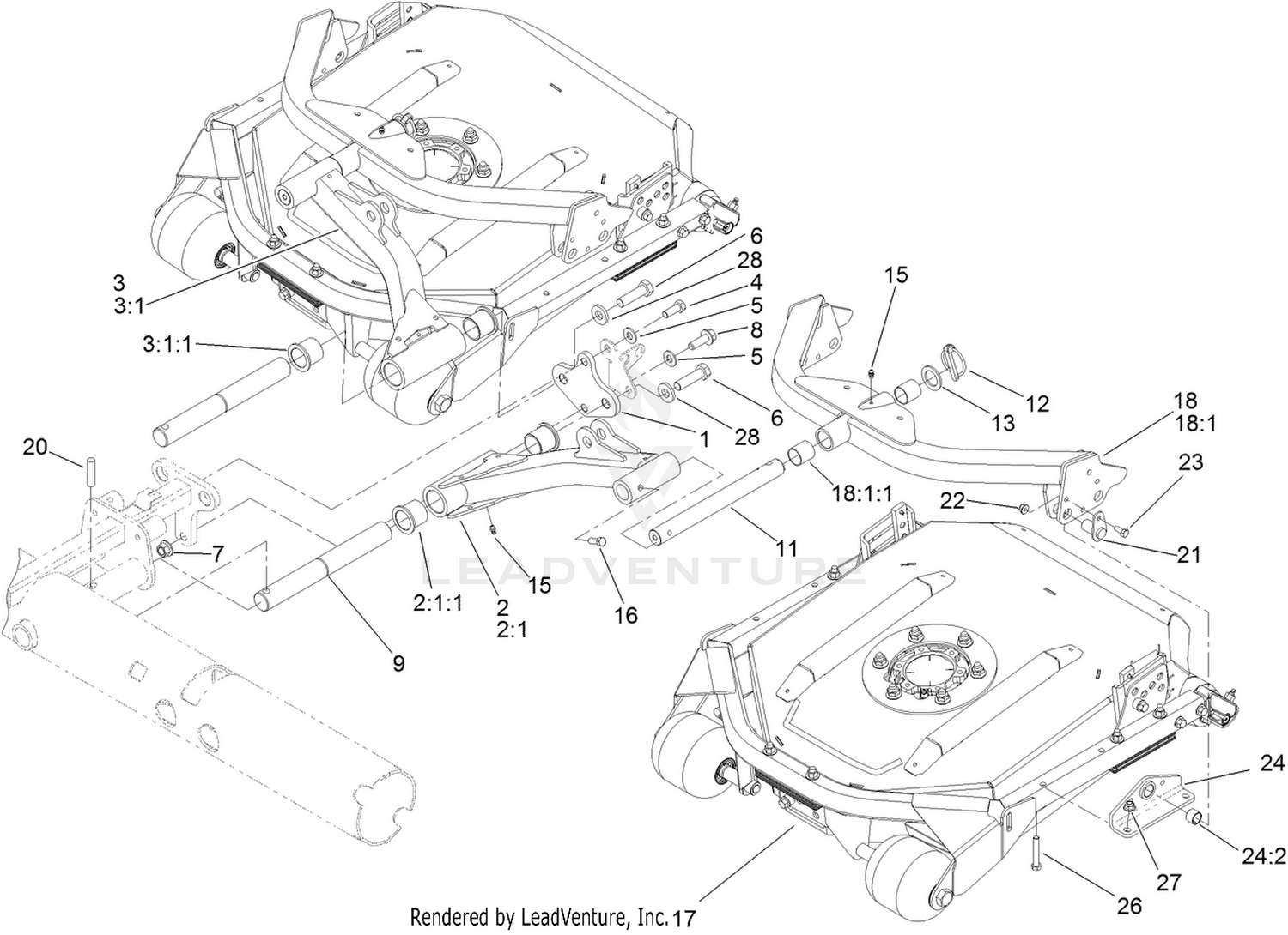 Deck No. 2 and 3 Lift Arm Assembly