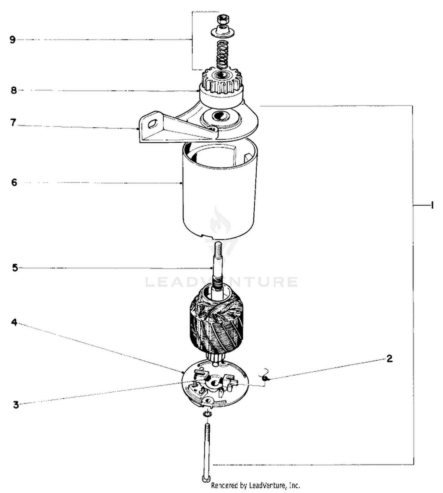 Starter Motor And Pinion (applicable To Serial Nos. 906229  Up)