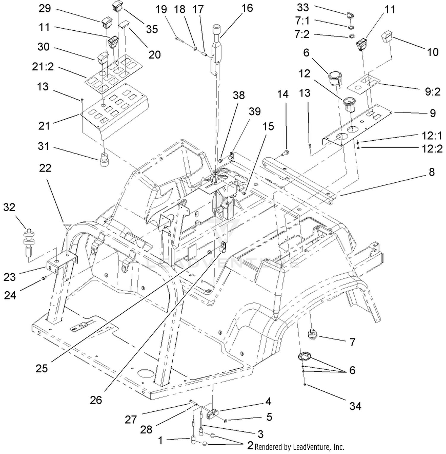 Parking Brake and Console Assembly
