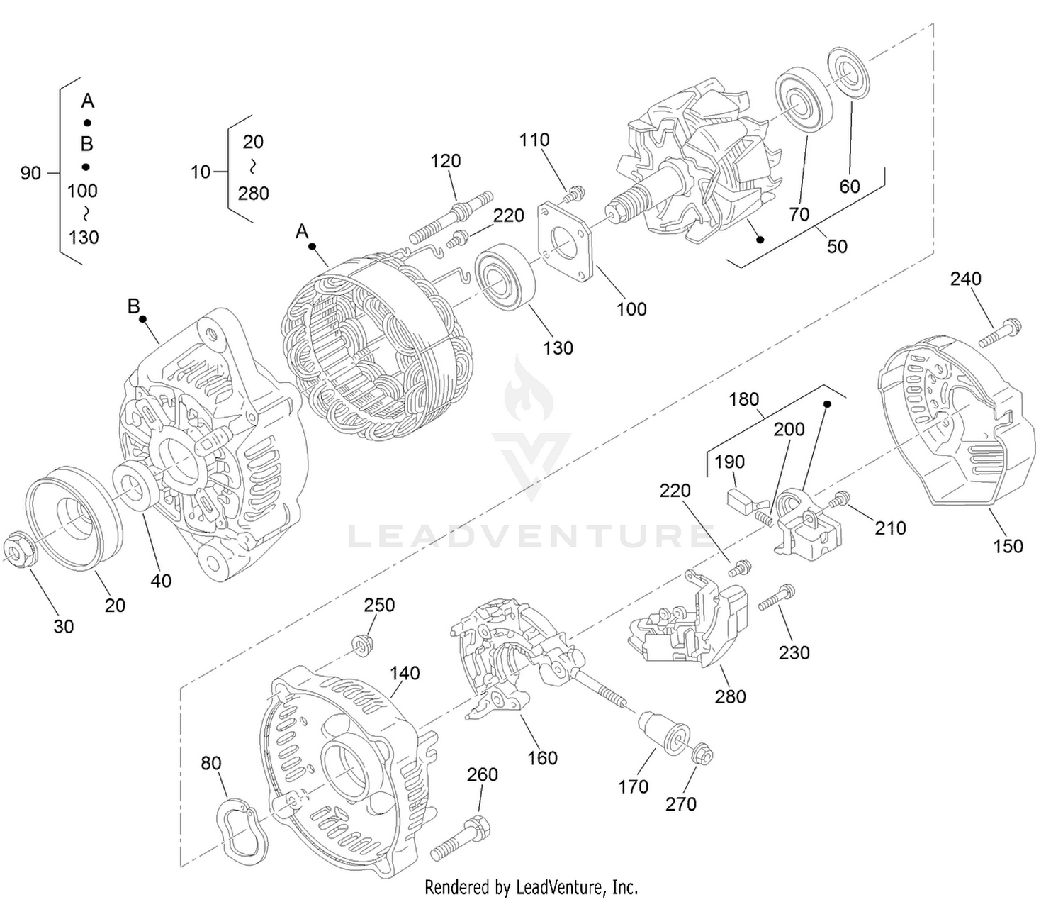 Alternator Components Assembly No. 121-3811