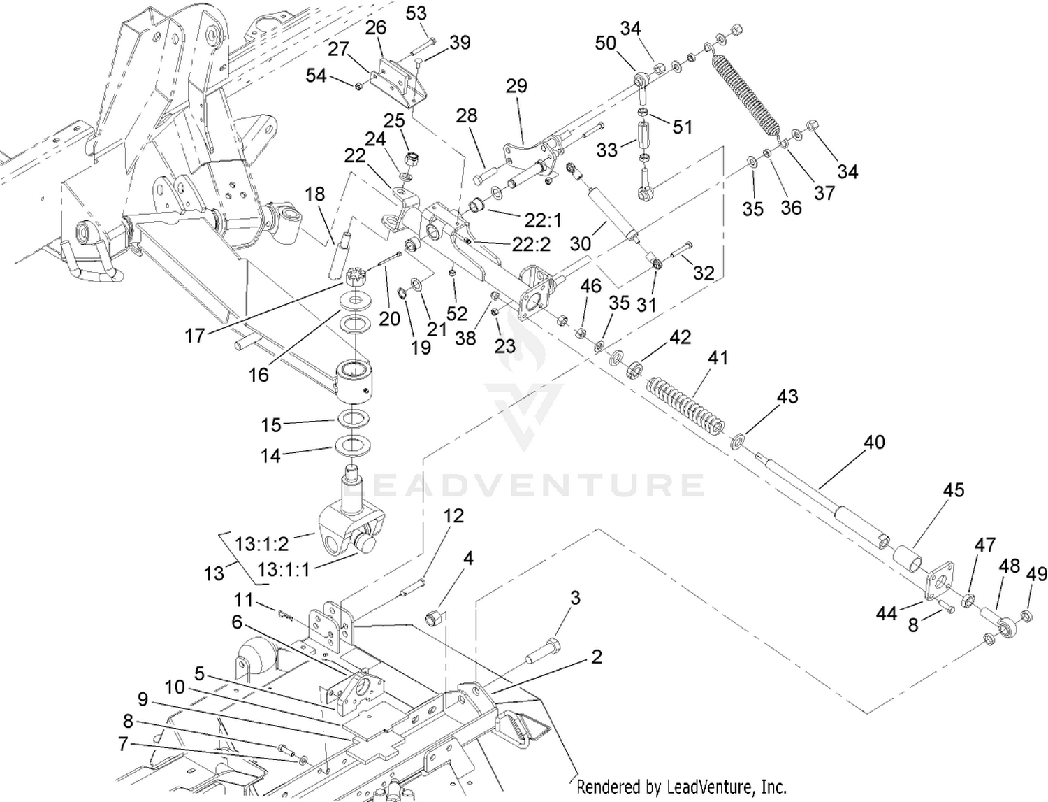 Side Deck Lift Arm and Damper Assembly