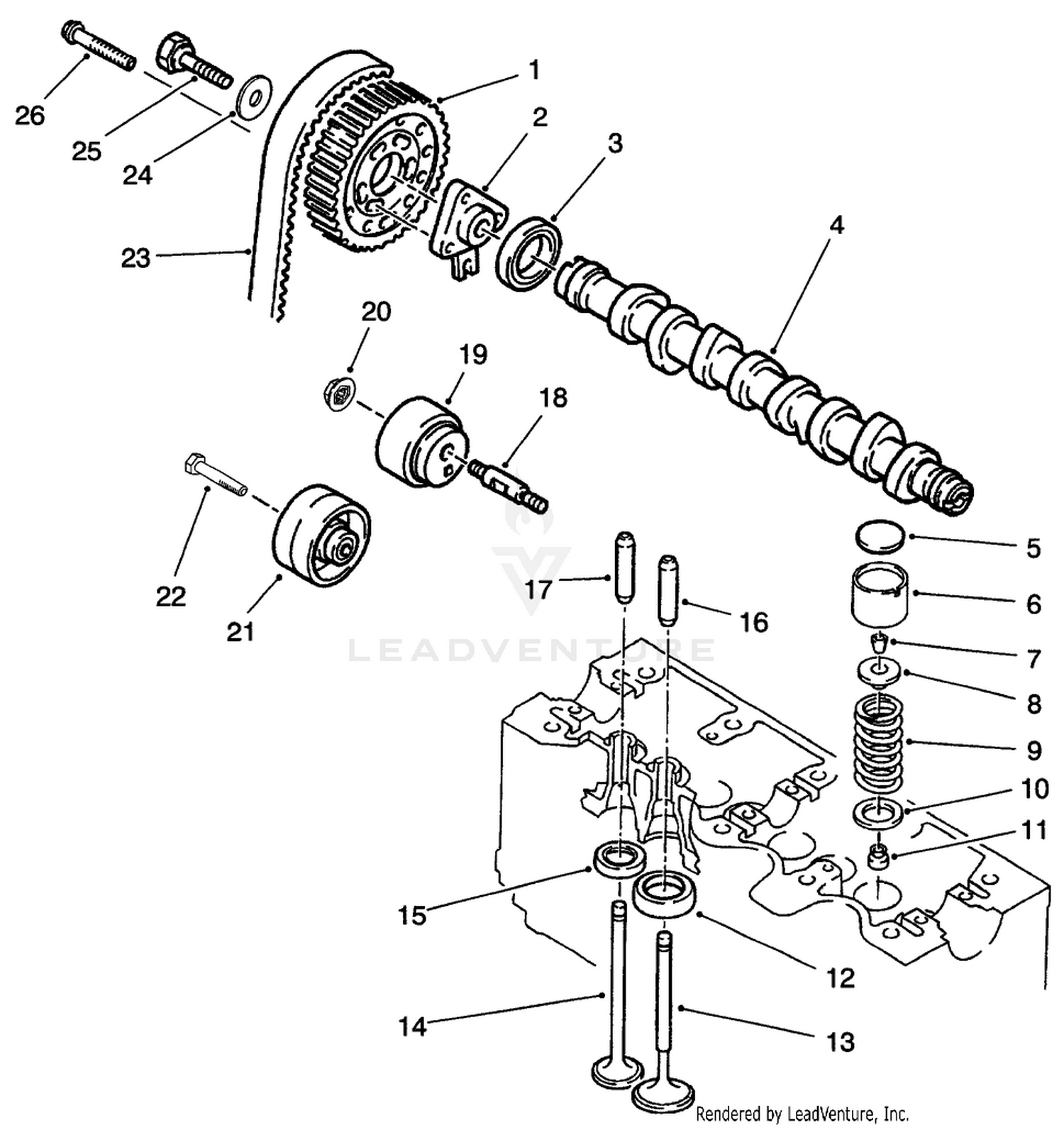 Camshaft and Valves Assembly