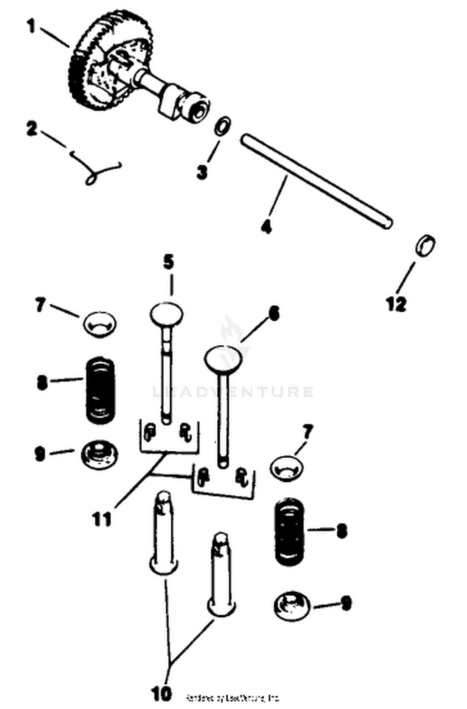 Camshaft  Valves-Engine Model No. M16 Spec. No. 711526