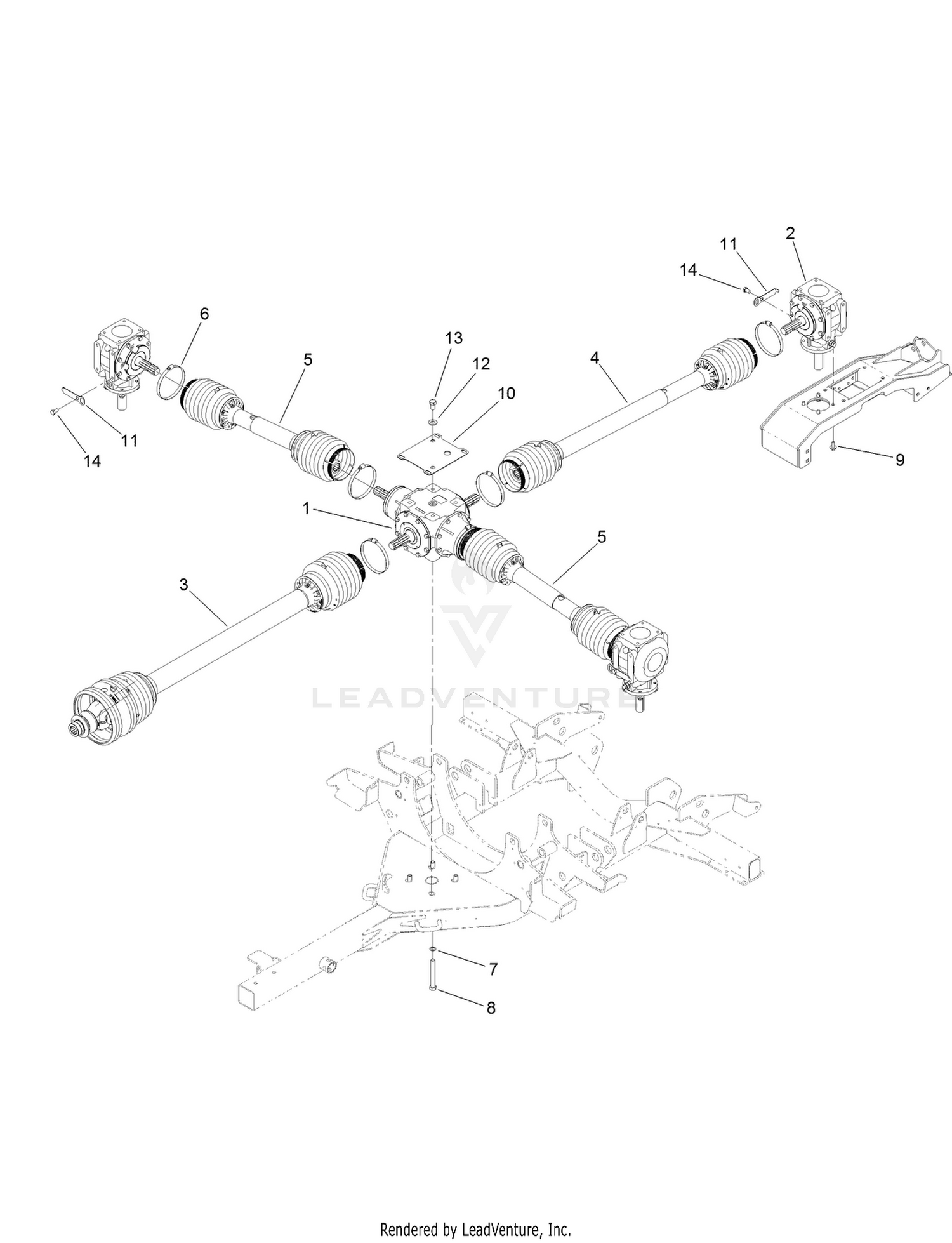 Gearbox and Driveshaft Assembly