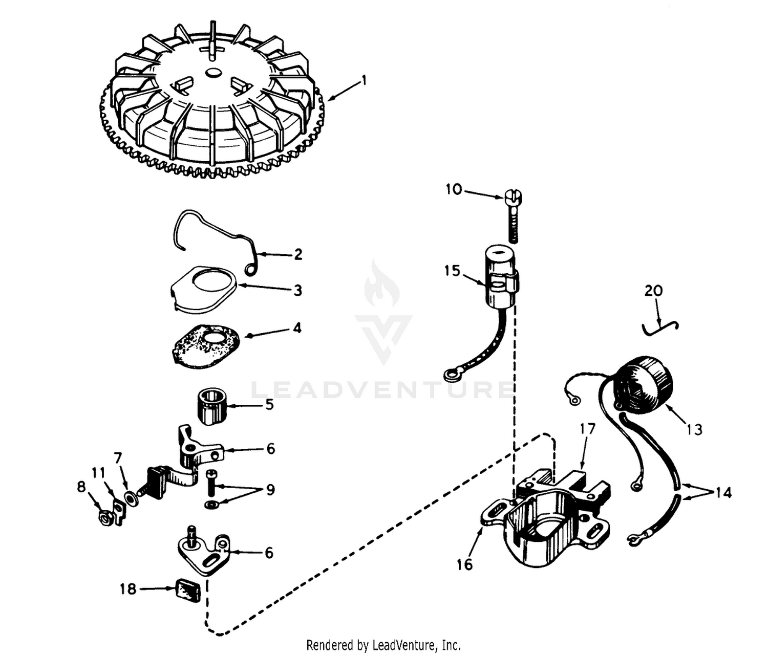 Magneto No. 610772a (mower Model No. 21738)(engine No. Tnt 100-10056a And Tnt 100-10056b)