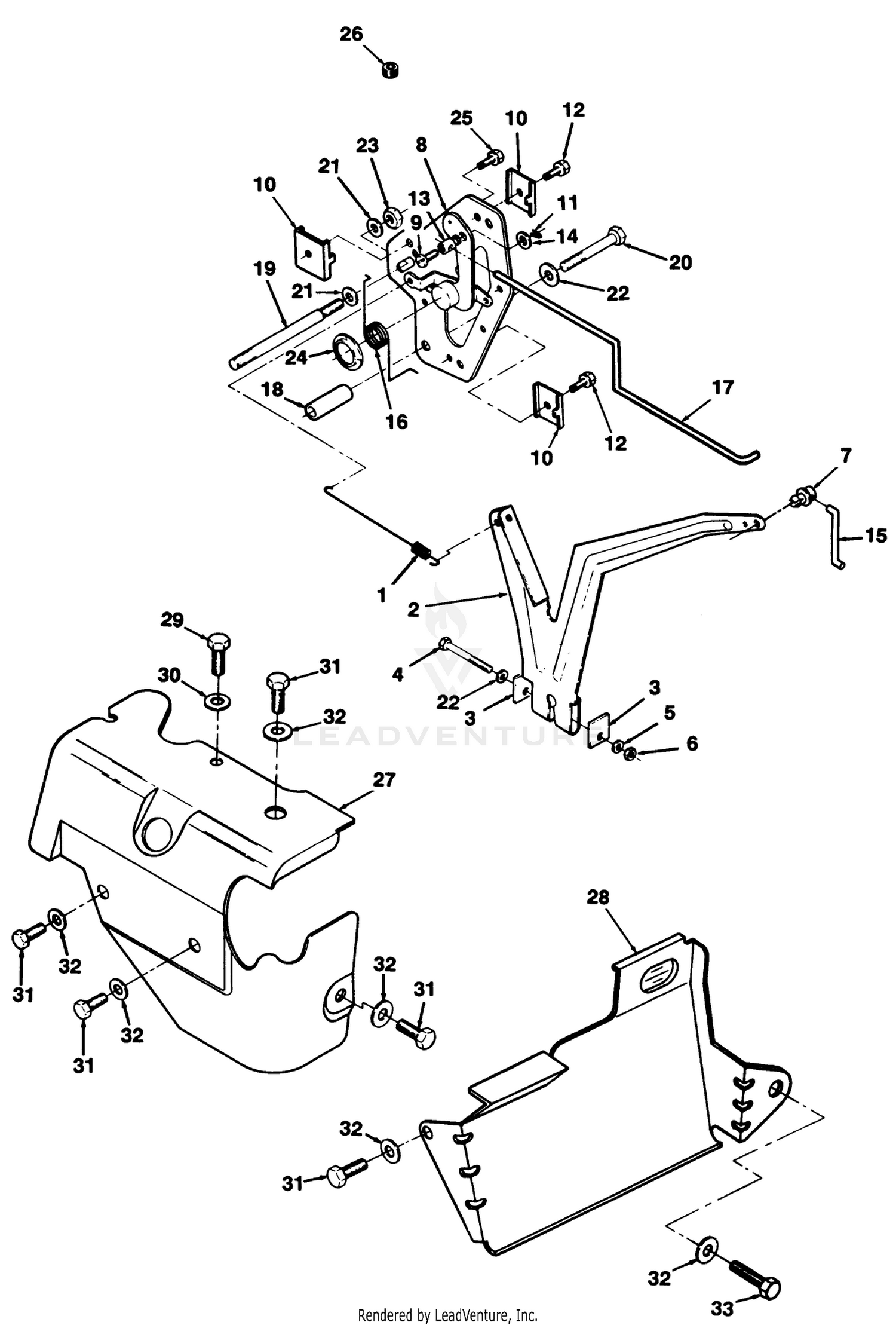 12.5hp Engine Governor Linkage  Cover Ass-Y.