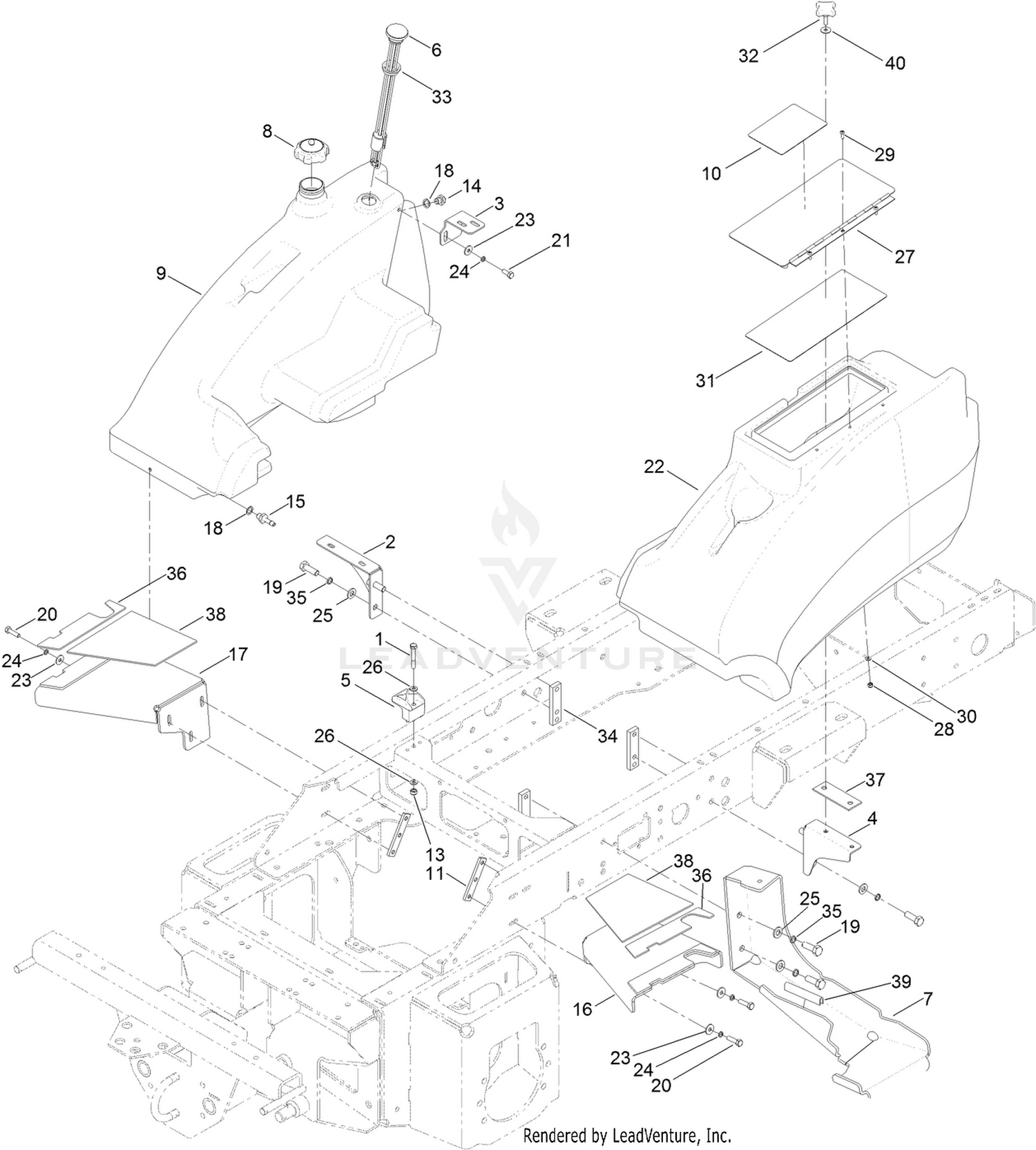 Fuel Tank and Storage Pod Assembly