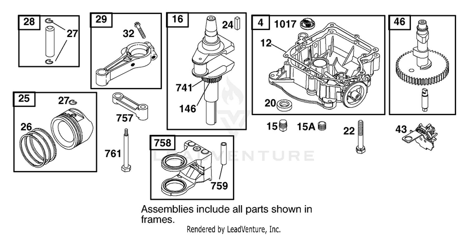 Crankcase Assembly Briggs And Stratton Model 312777-0128-E1