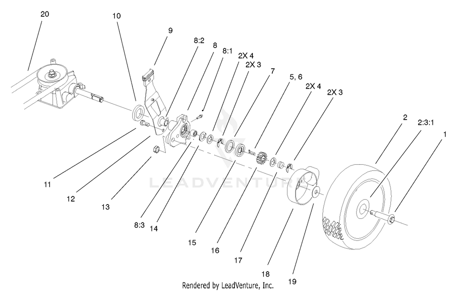 Gear Case  Wheel Assembly