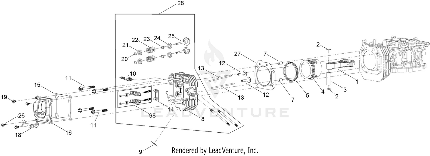 Piston and Cylinder Head Assembly