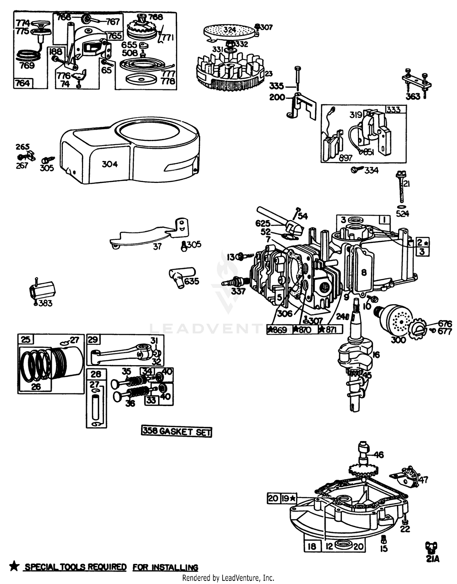 Engine Briggs  Stratton Model 92908-5205-01 (continued)