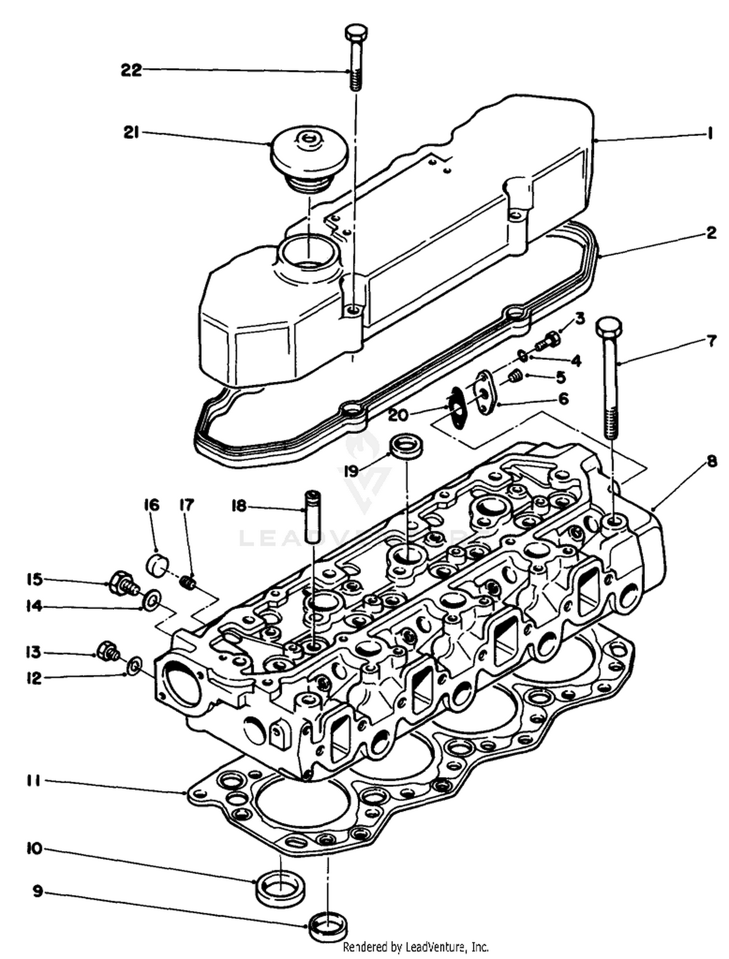 Rocker Cover  Cylinder Head Assembly