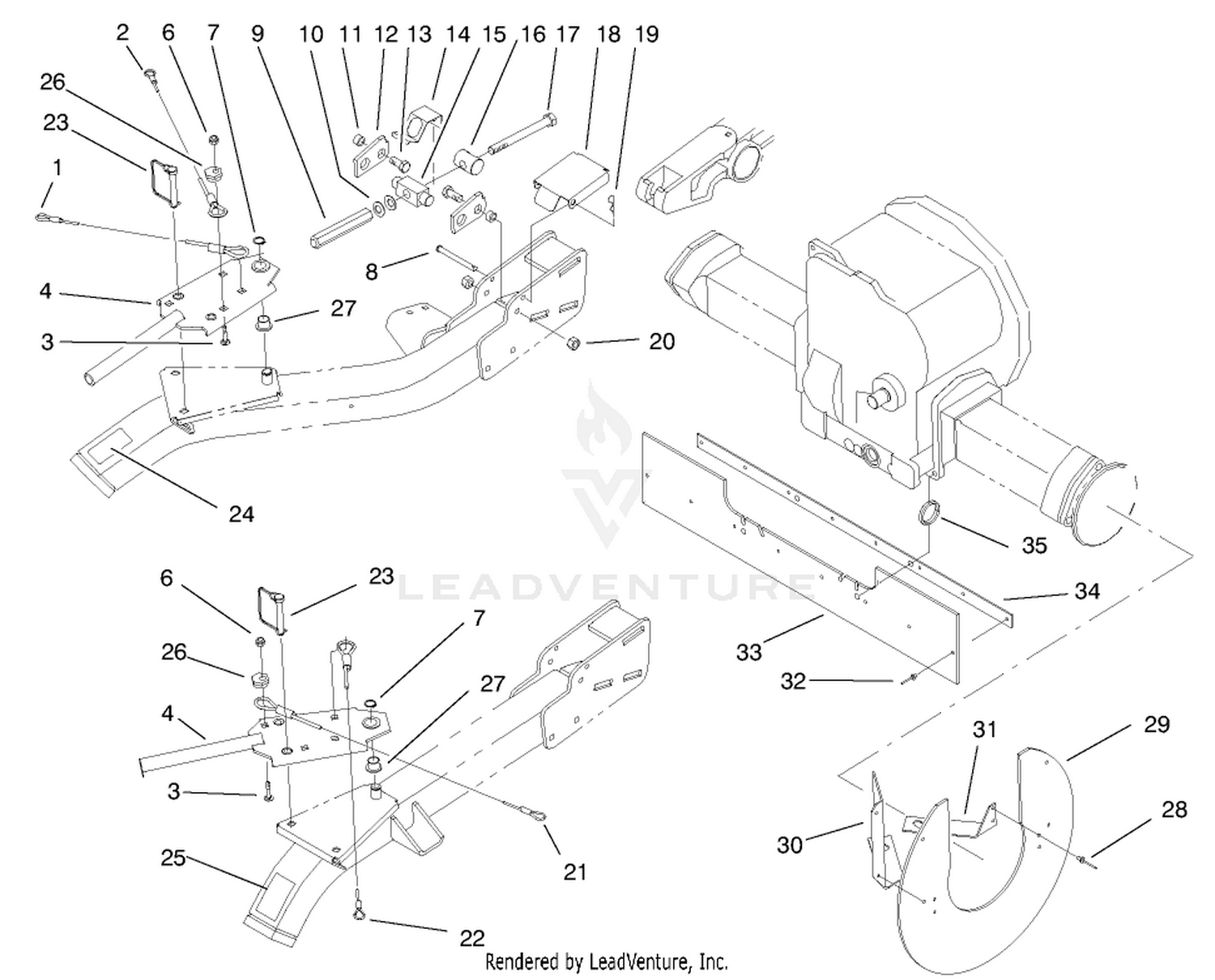 Lift Arm Linage And Brake Shield