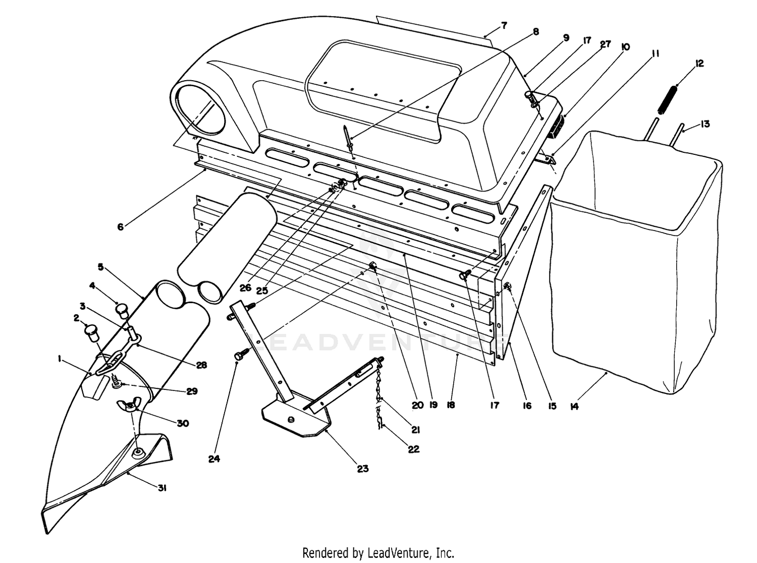 Twin Bagger Grass Catcher Model 59053 (optional)