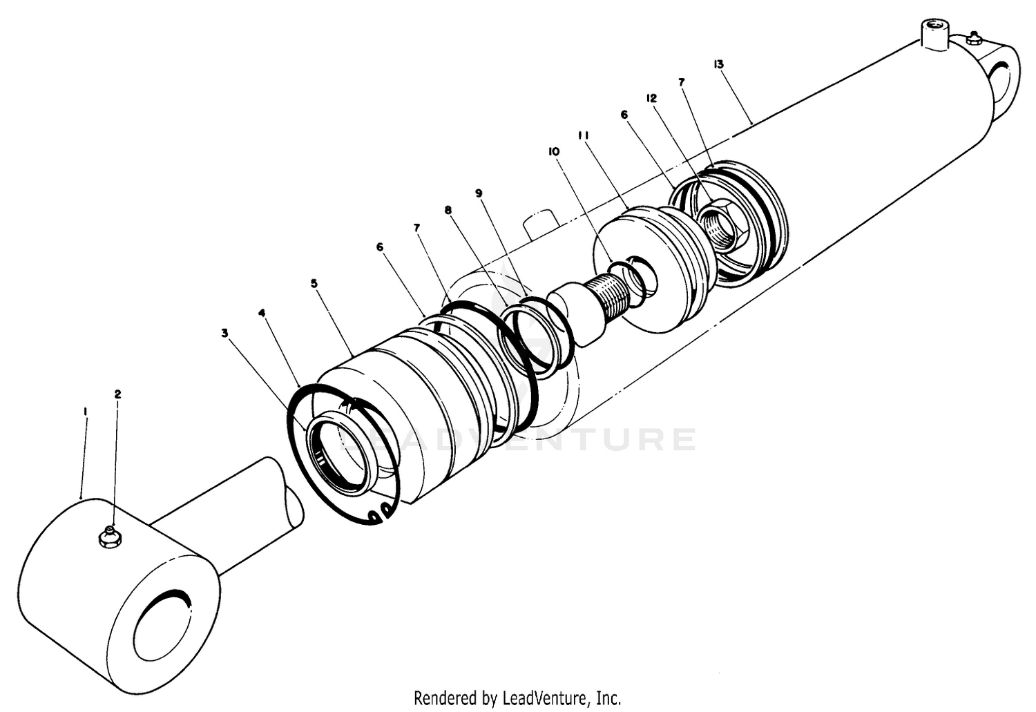 Hydraulic Lift Cylinder Assembly No. 62-4250 (2-1/2" Bore)