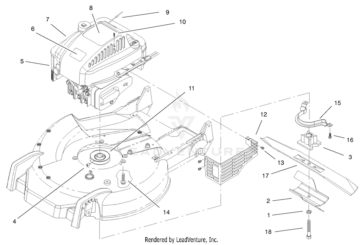 Engine and Blade Assembly