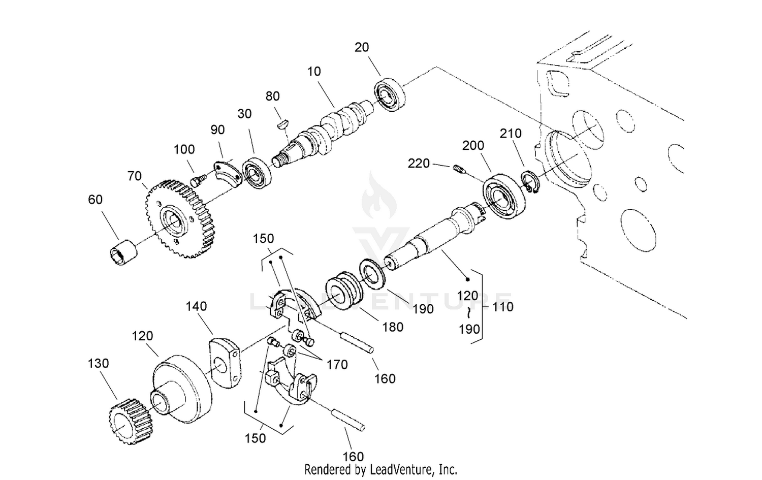 Fuel Camshaft and Governor Shaft Assembly