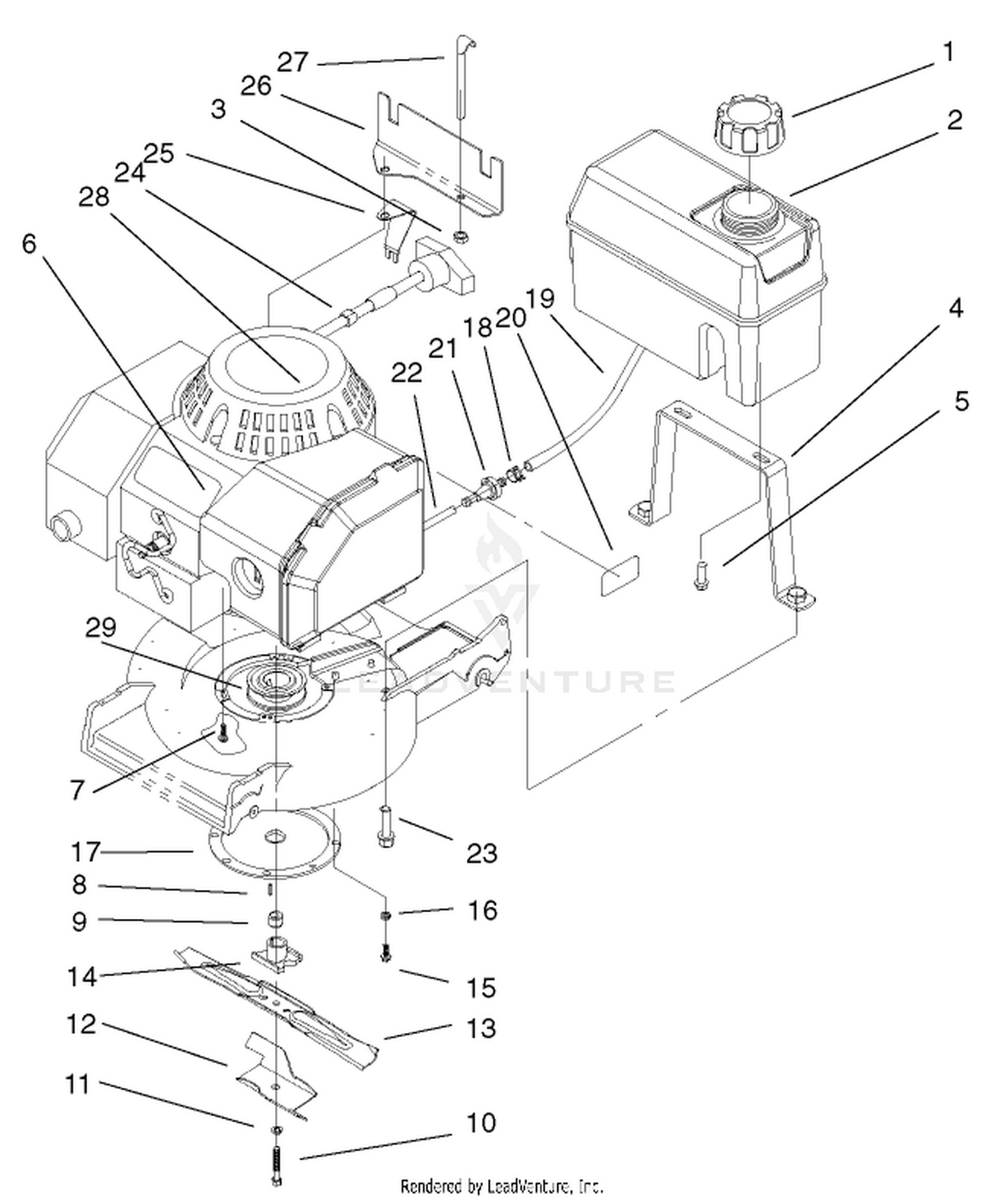 Engine, Blade  Tank Assembly