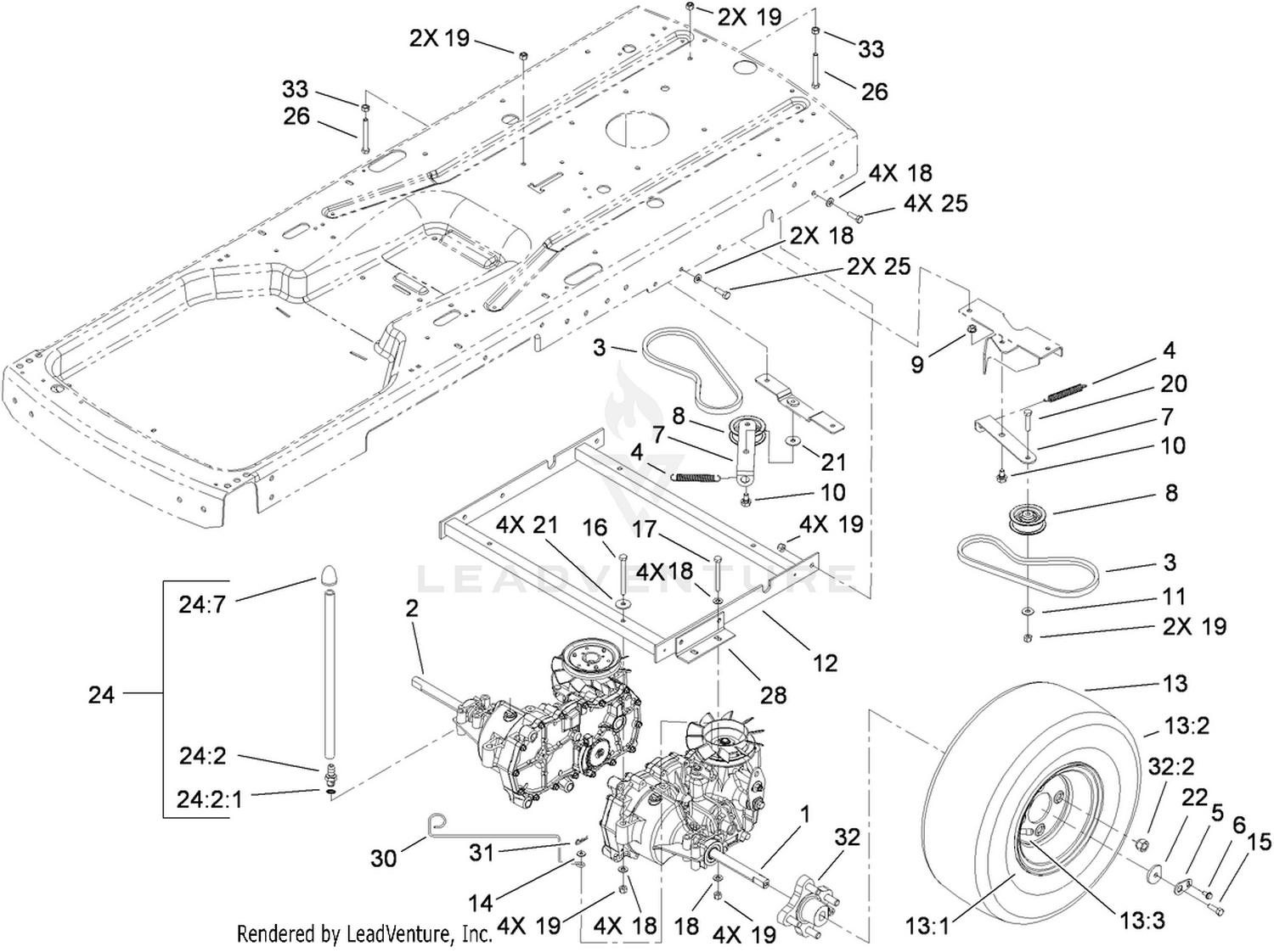 Hydro and Belt Drive Assembly