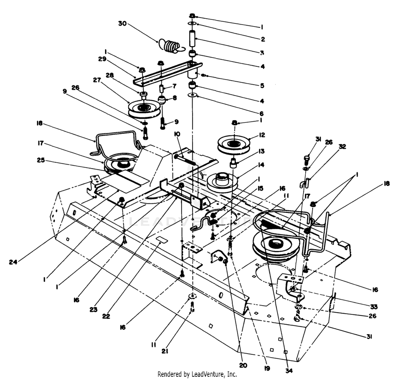 Center Deck Spindle Drive Assembly