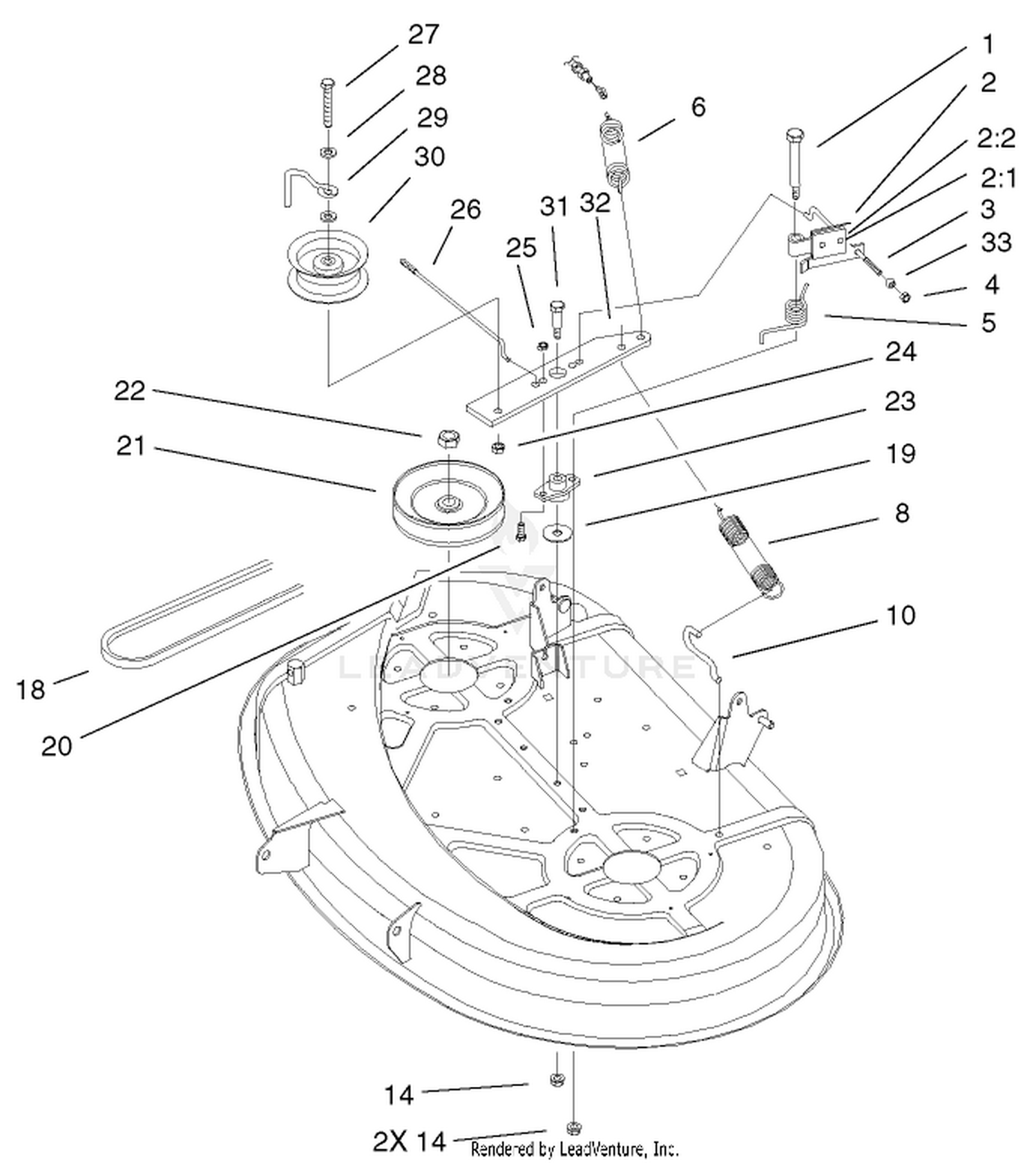 38" Deck Blade Drive  Brake Assembly