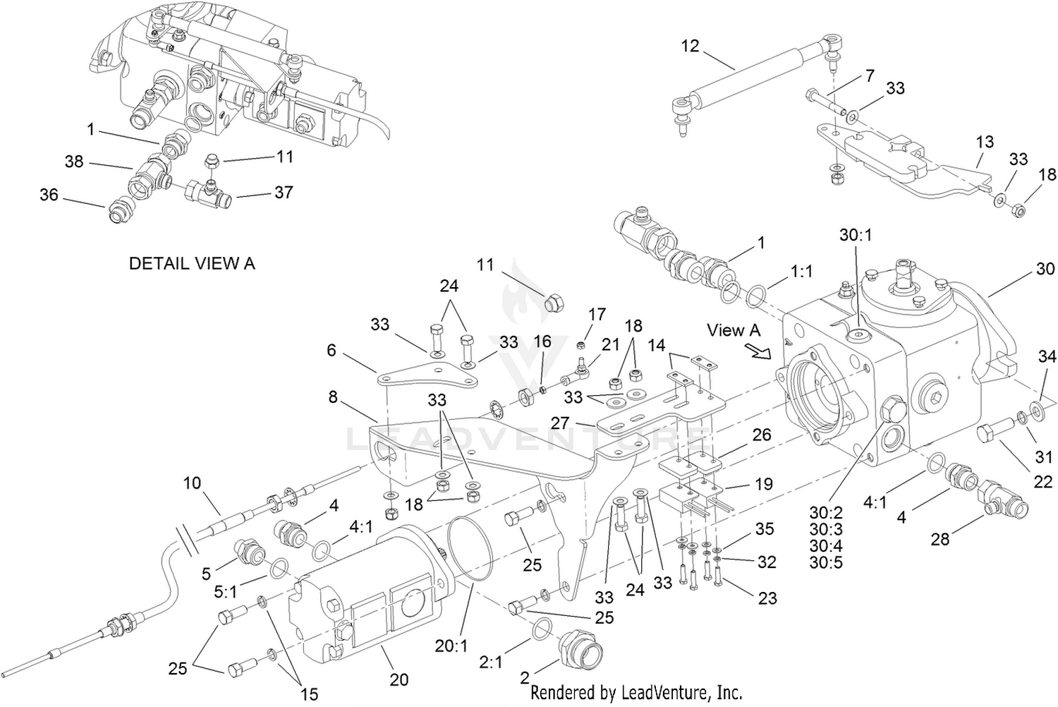 Transmission and Tandem Pump Assembly