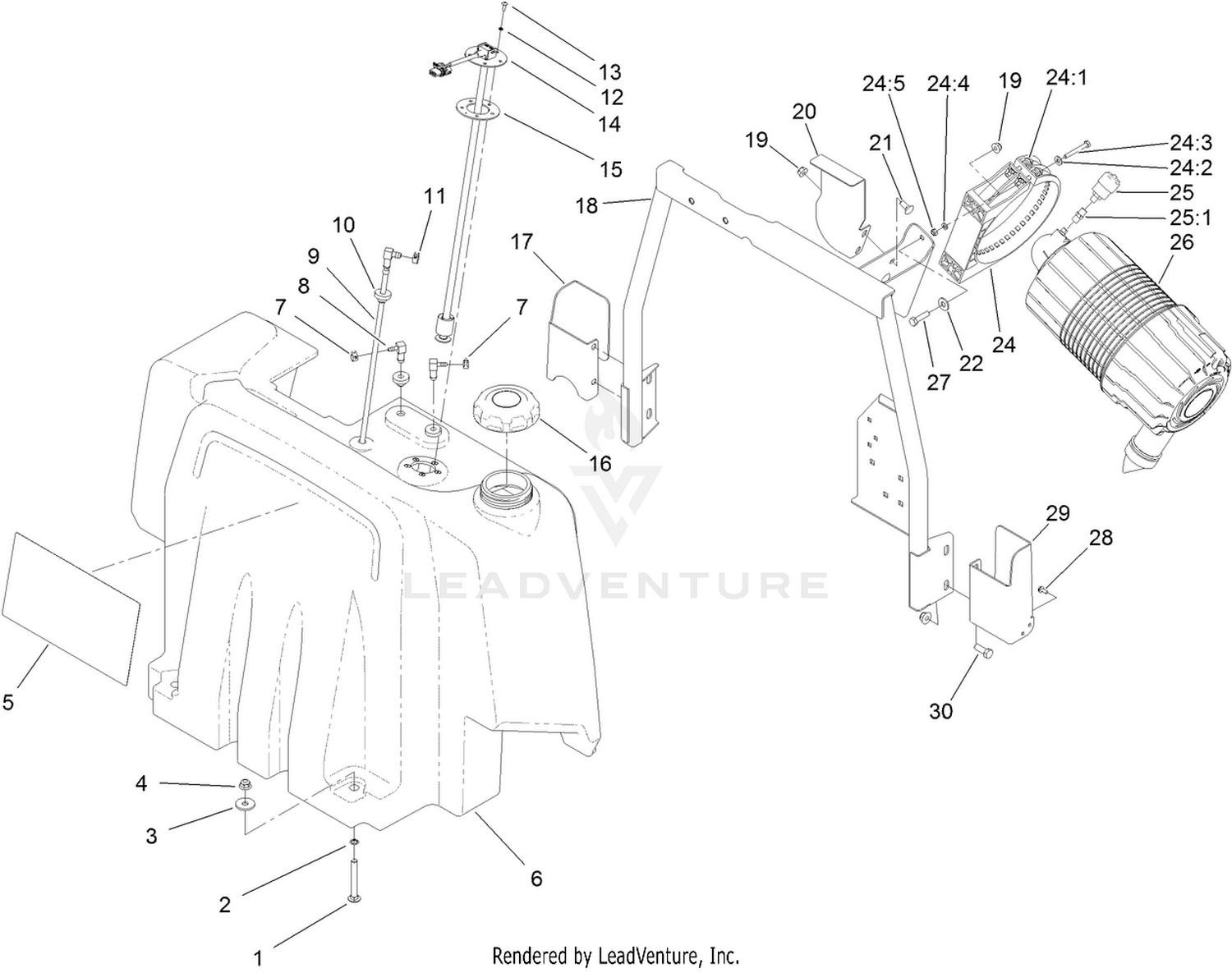 Fuel Tank and Air Cleaner Assembly