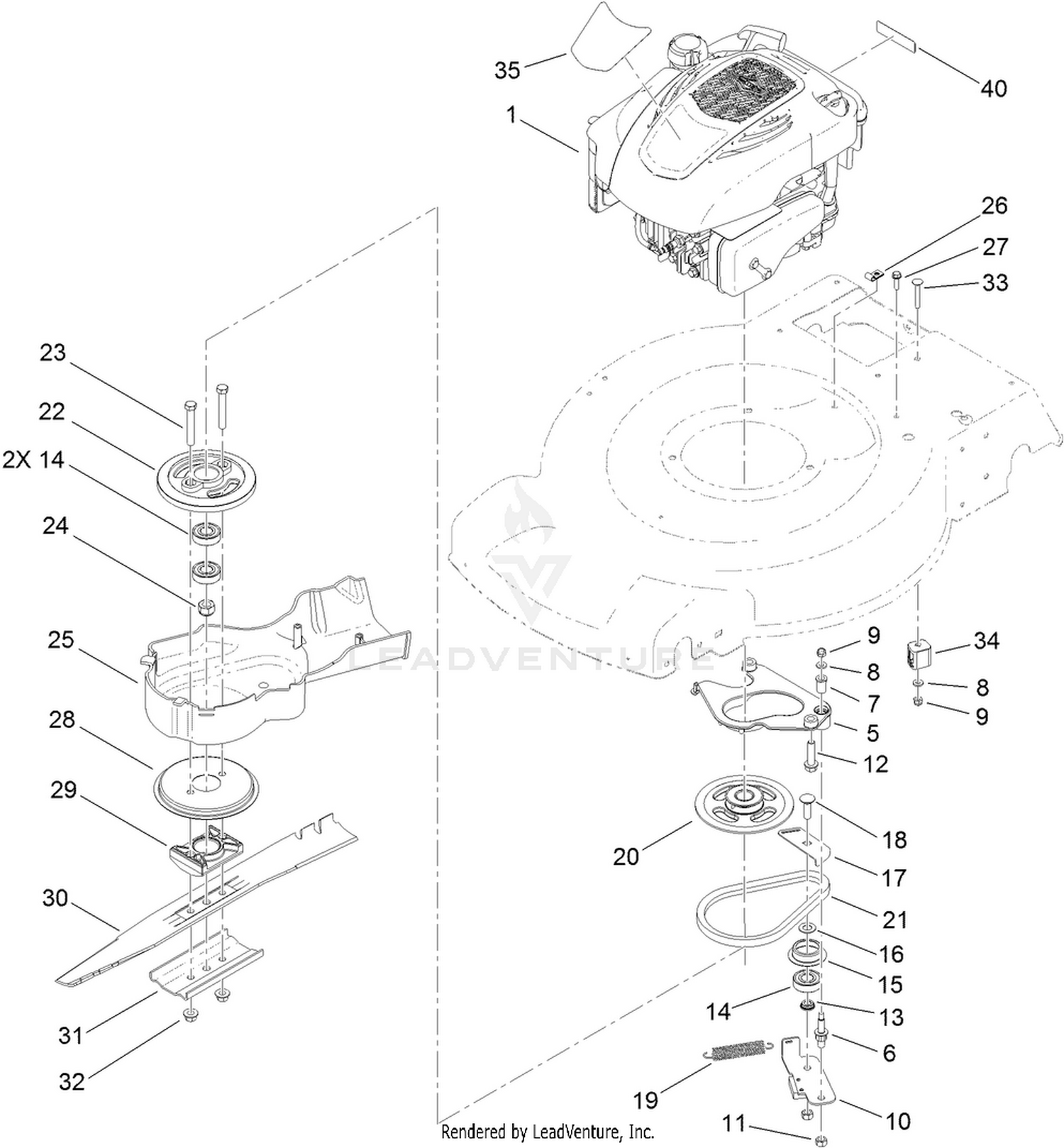 Engine and Blade Assembly